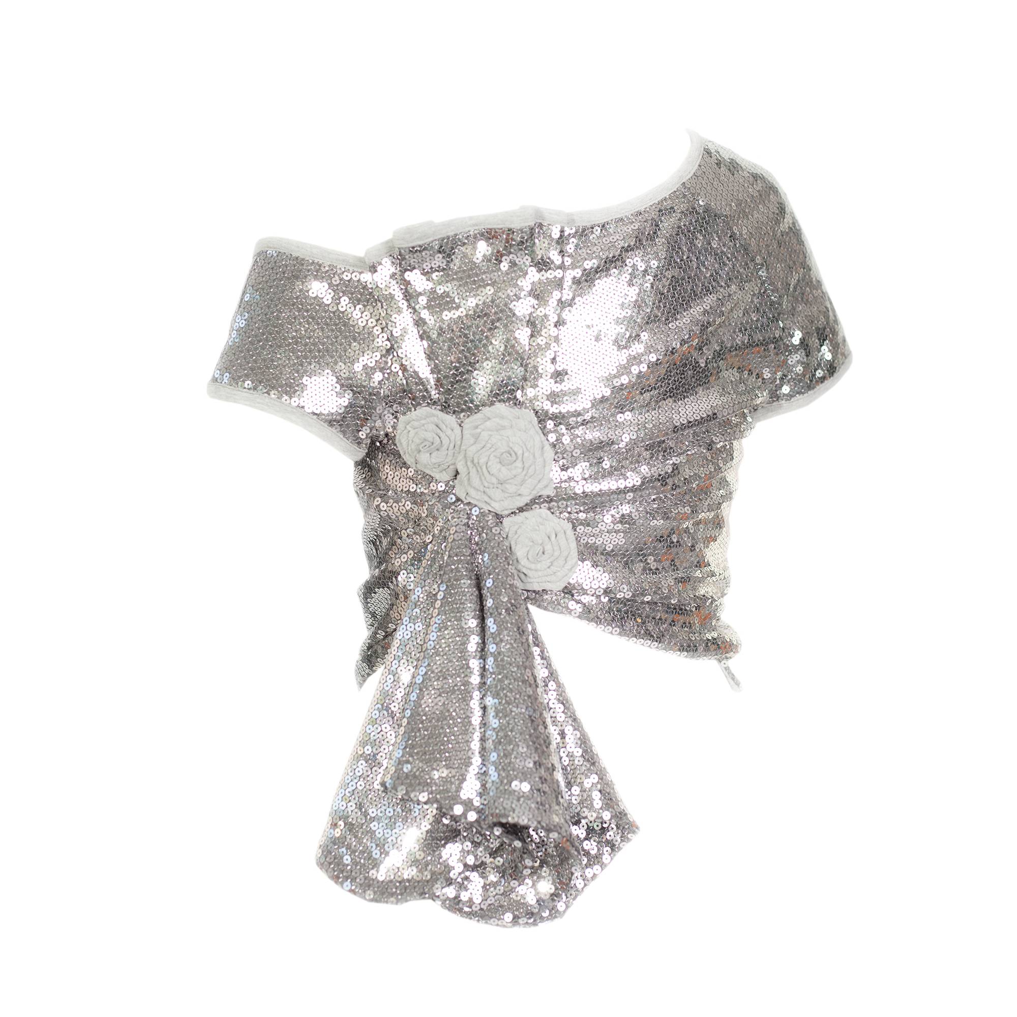 Draped Henley T Shirt Sequins