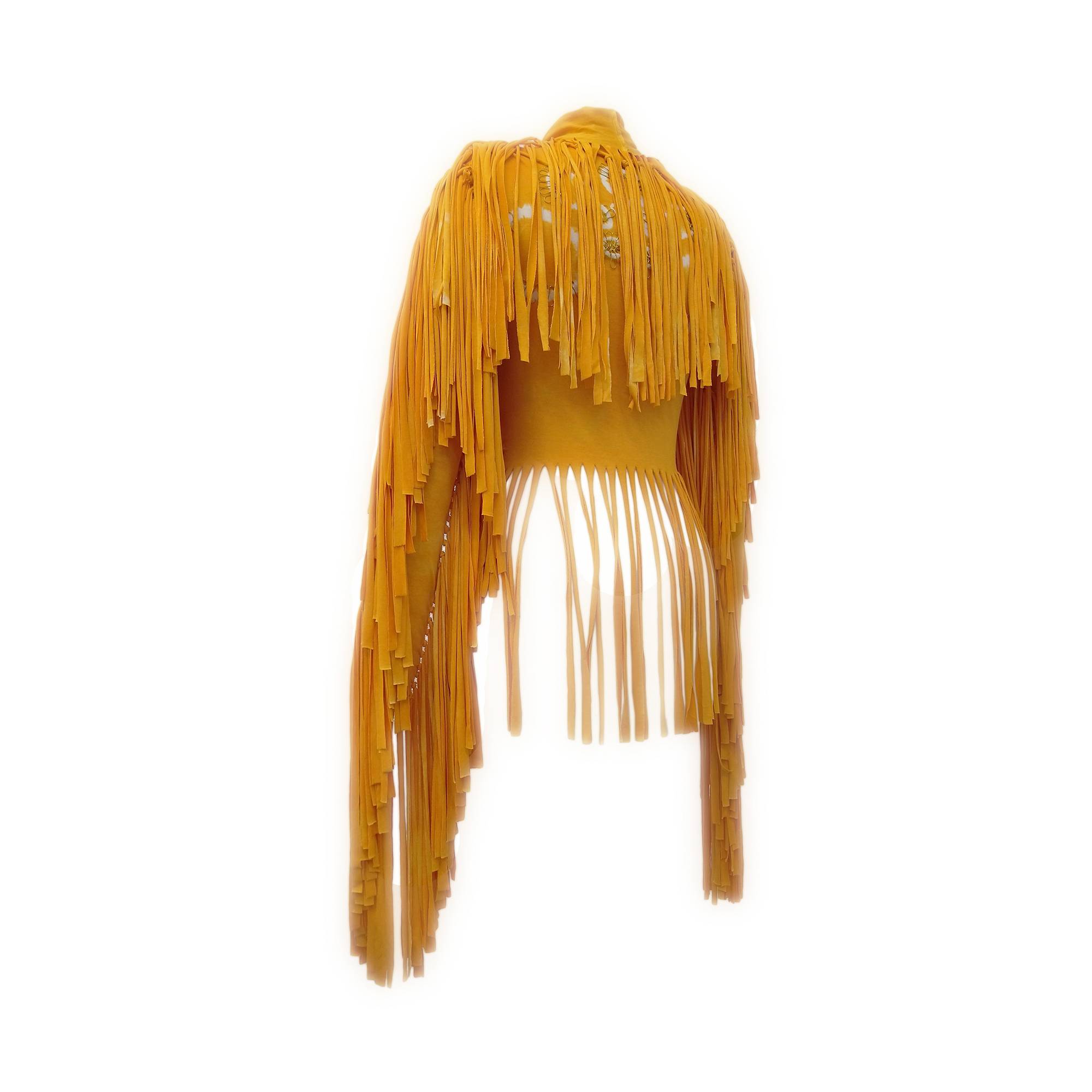 Fringed Tie-dyed Turtleneck