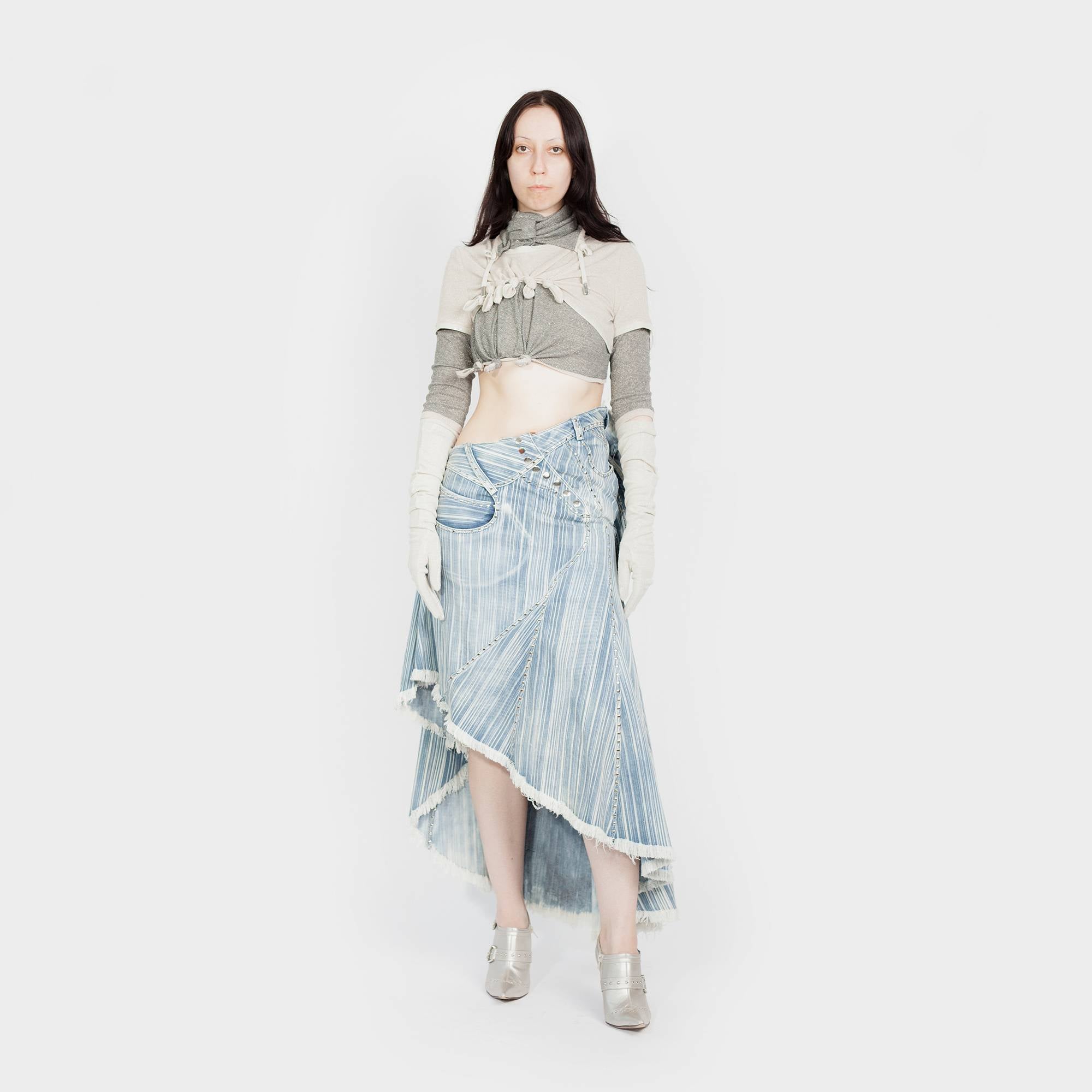 Flared Denim Skirt