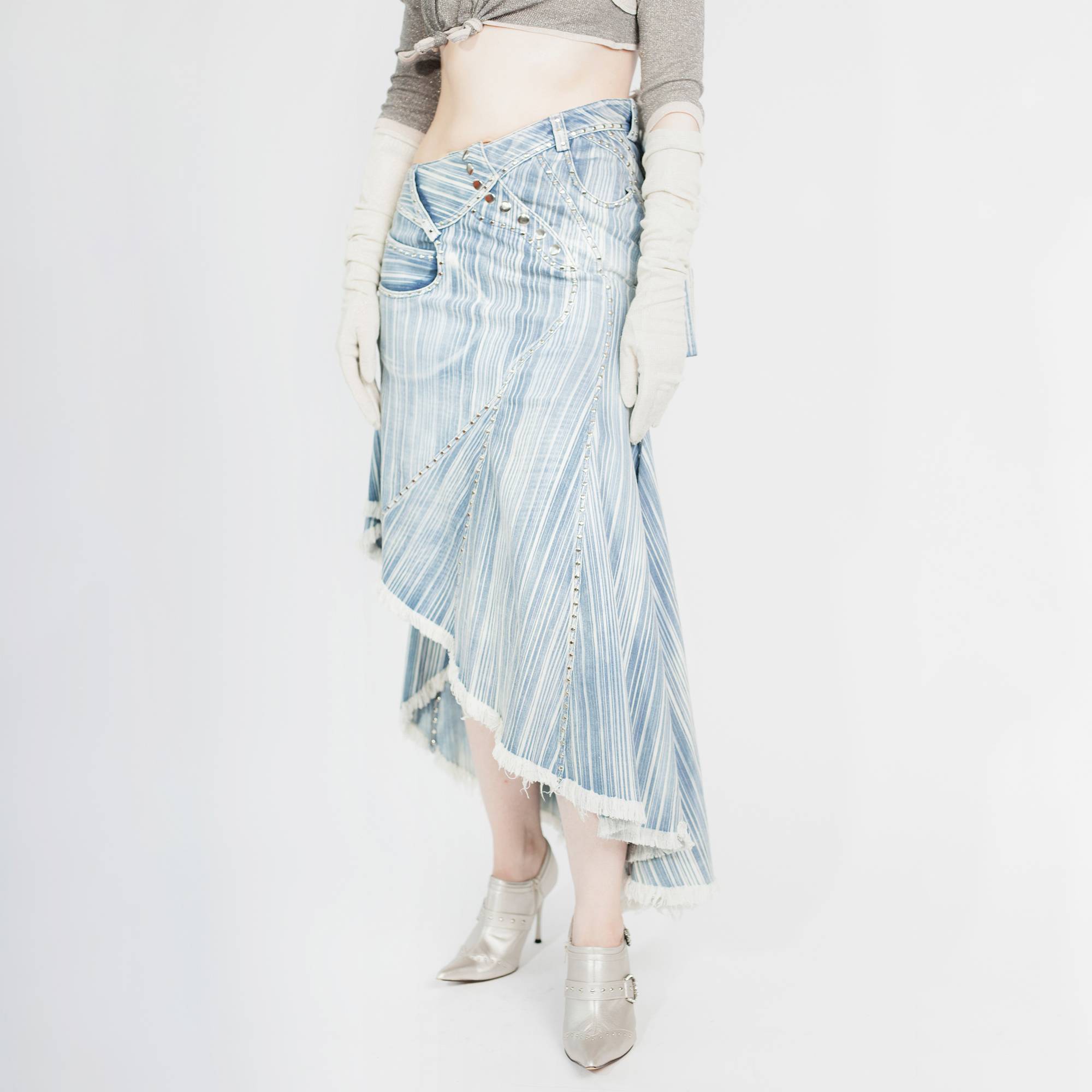 Flared Denim Skirt