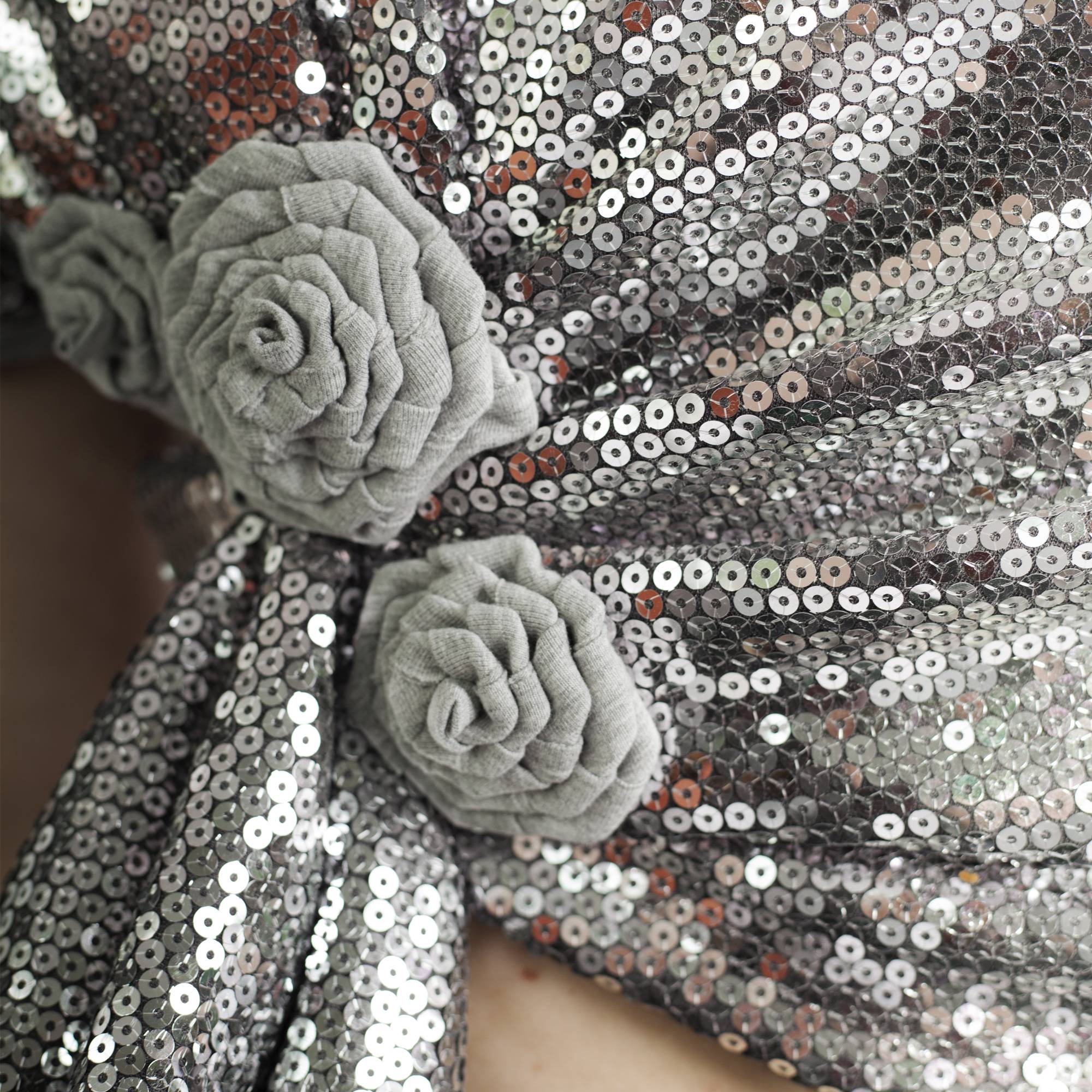 Draped Henley T Shirt Sequins