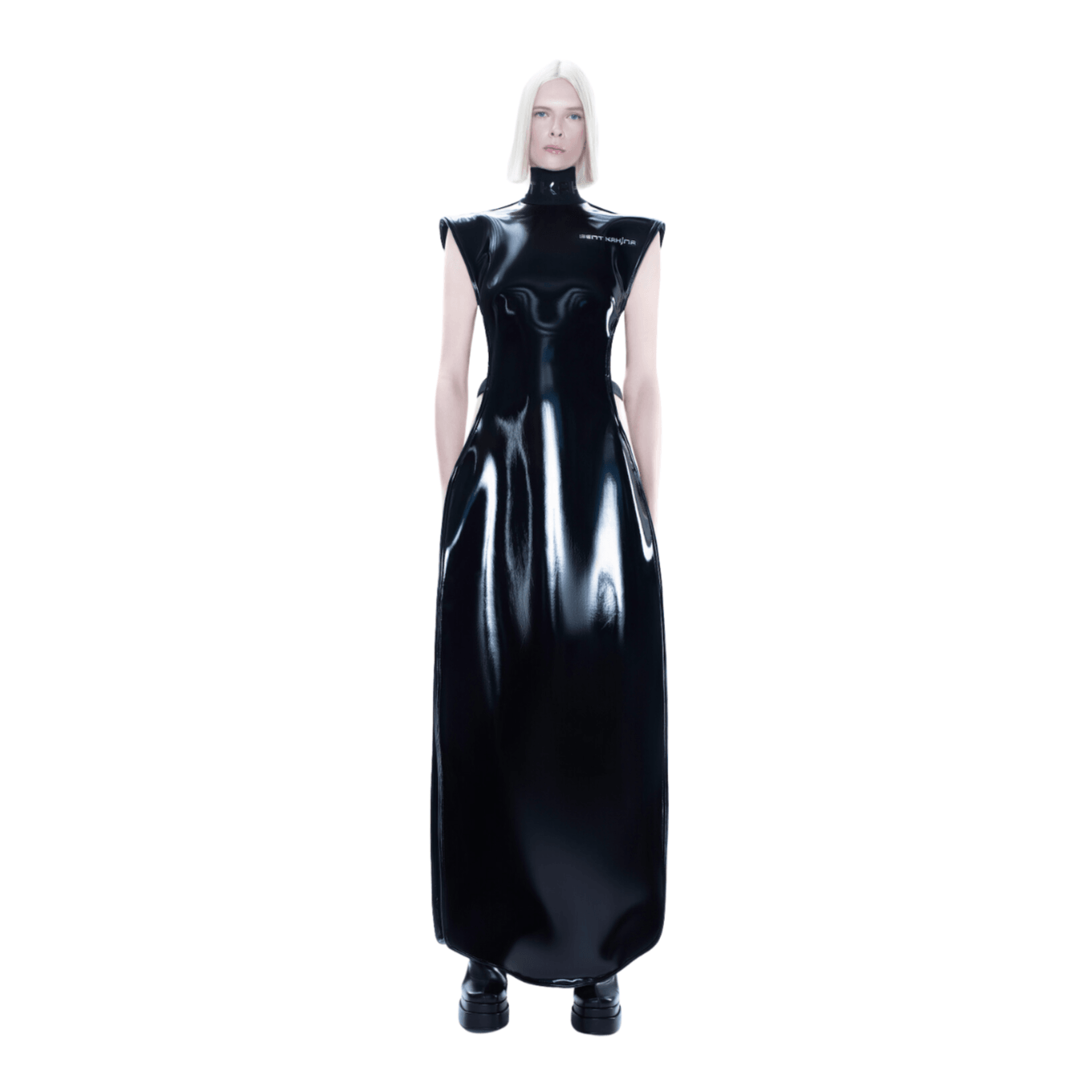 Schwarzes, flüssiges Sportkleid