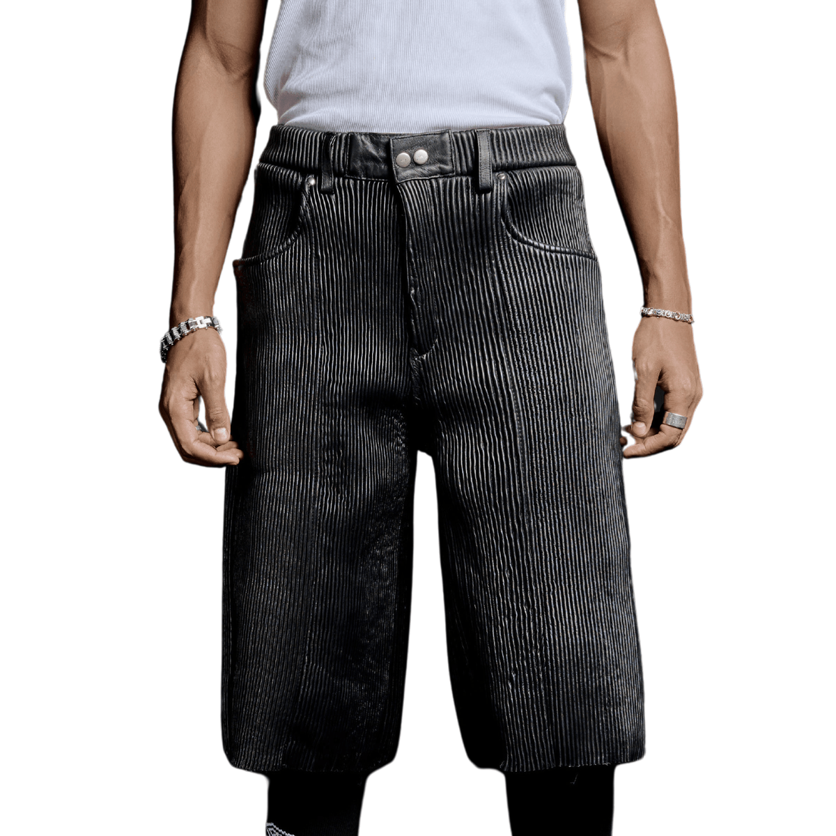 Pleated Leather Jorts – ap0cene