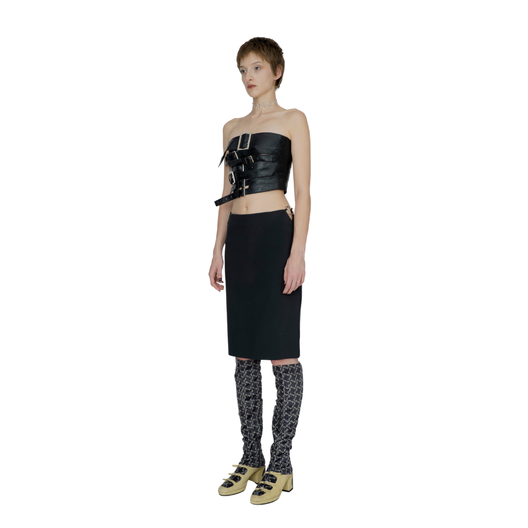 Belt Leather Corset in Black