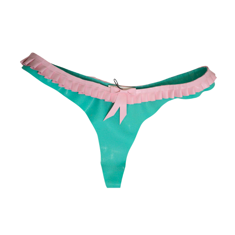 Aqua and Mint Latex Thong