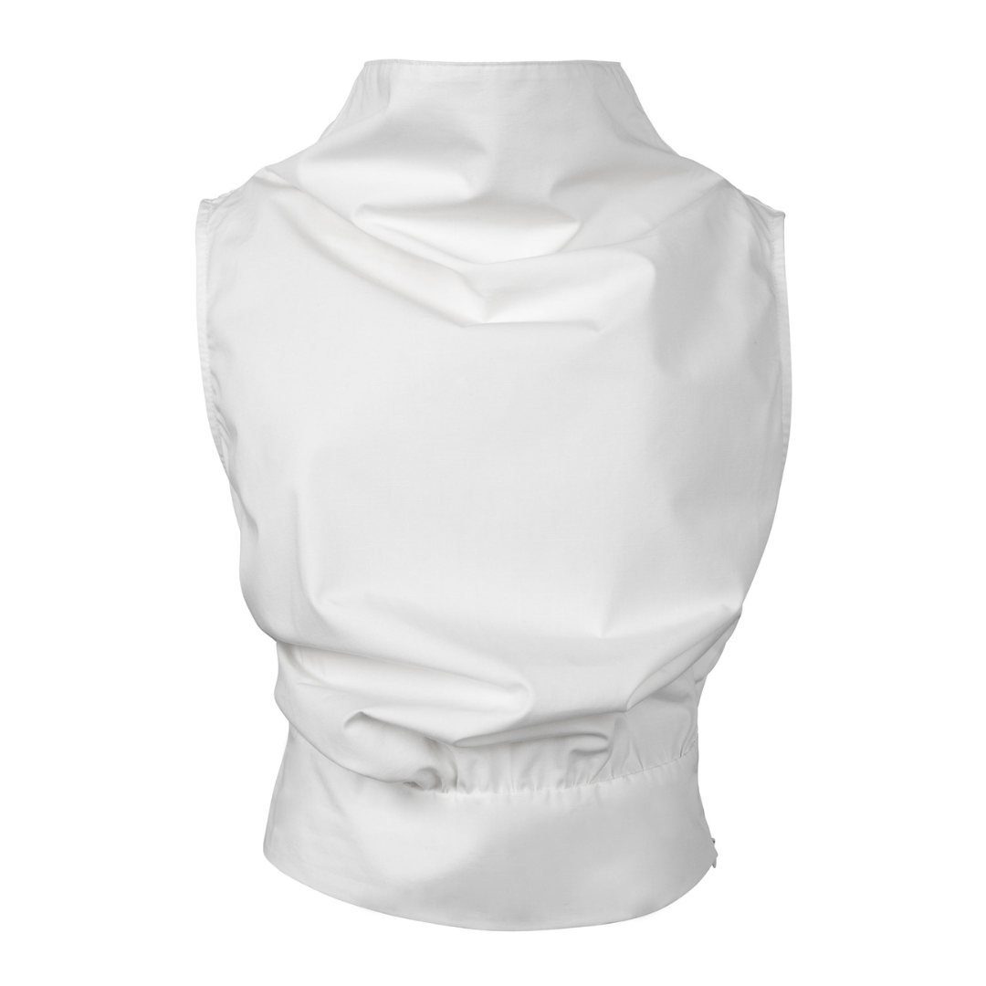 Cowl Turtleneck Tank White