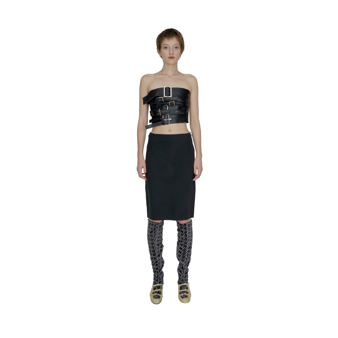 Belt Leather Corset in Black