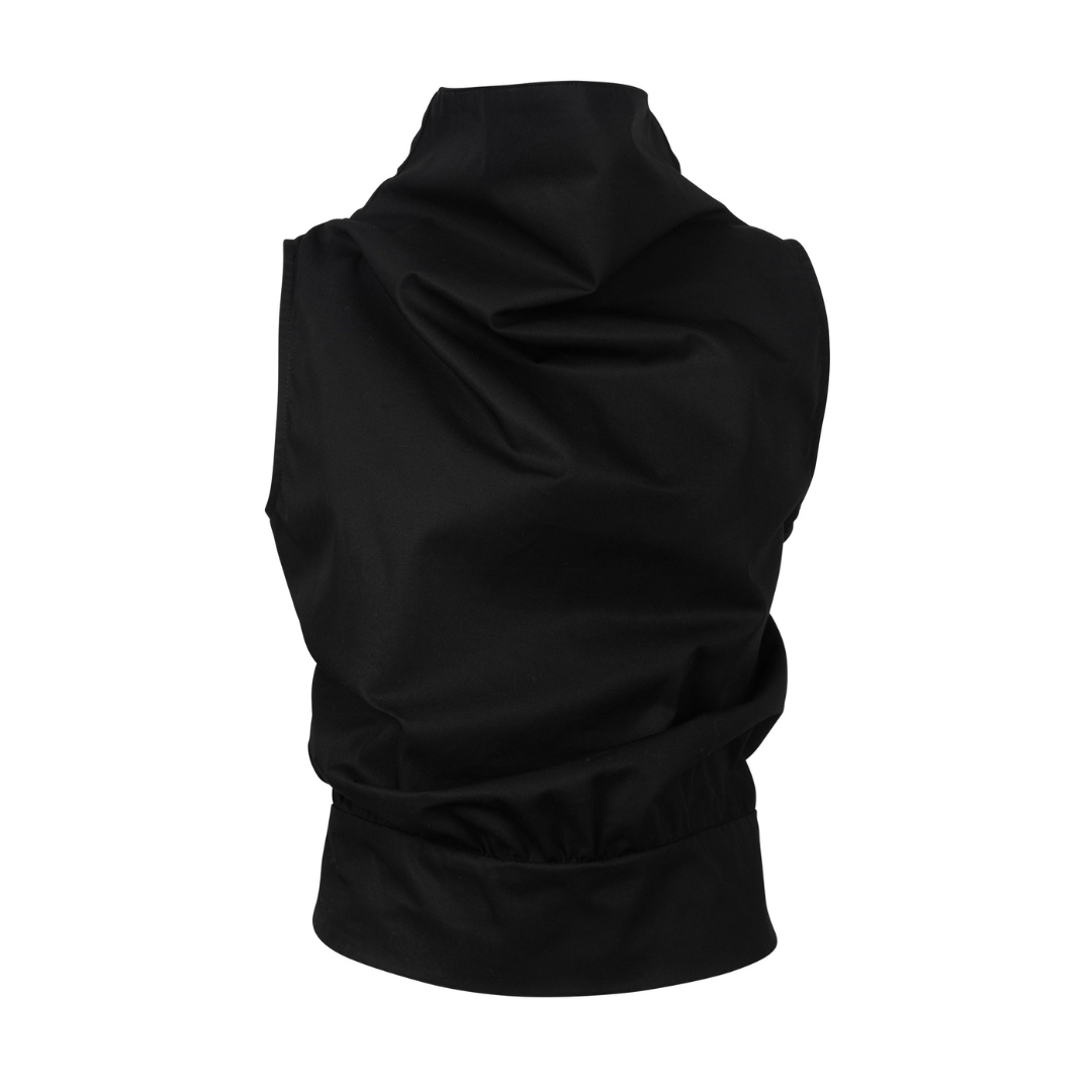 Cowl Turtleneck Tank Black