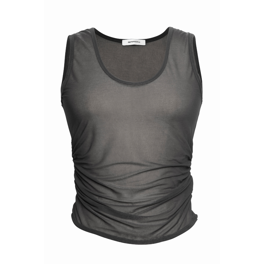 Ruched Sheer Tank