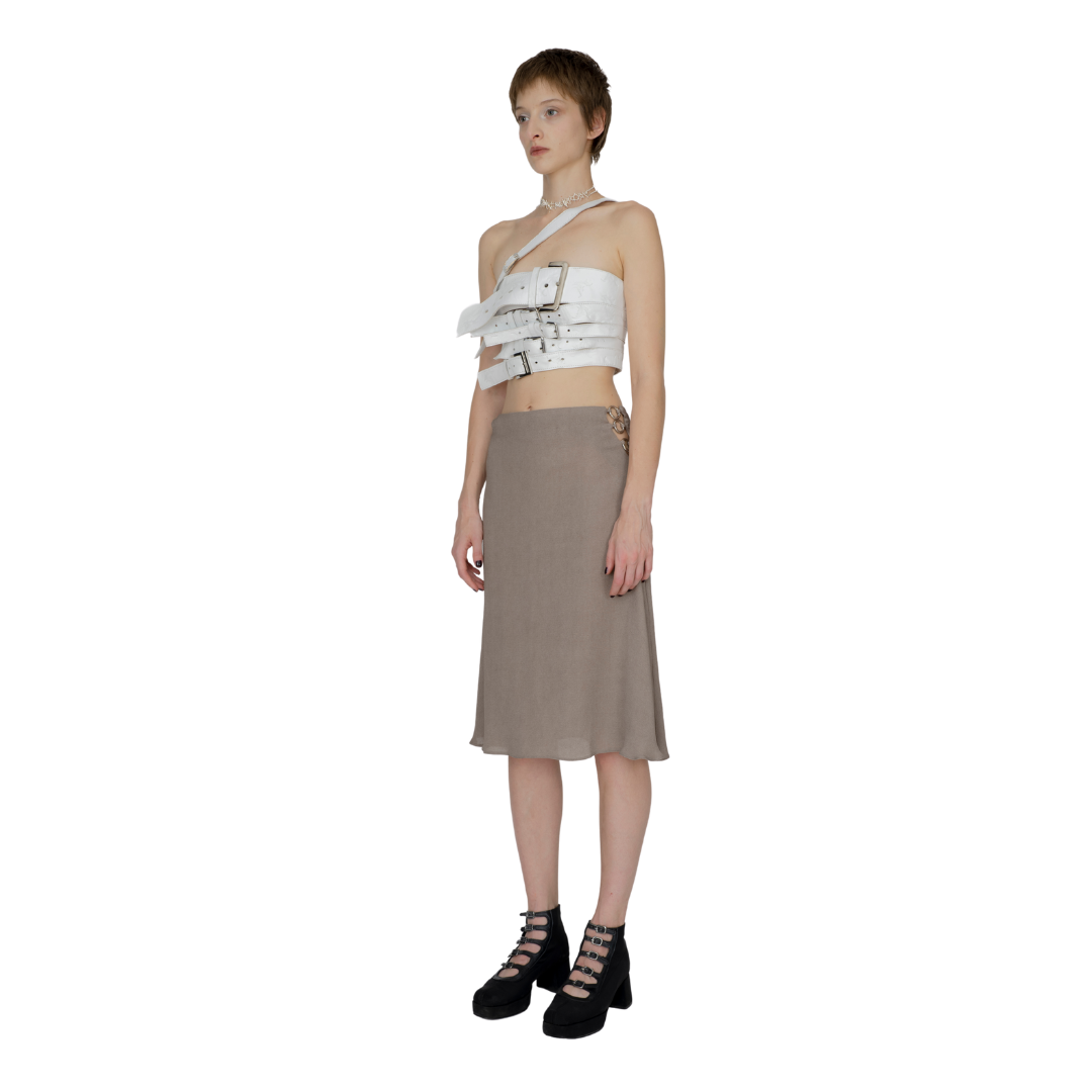 Belt Leather Corset in White