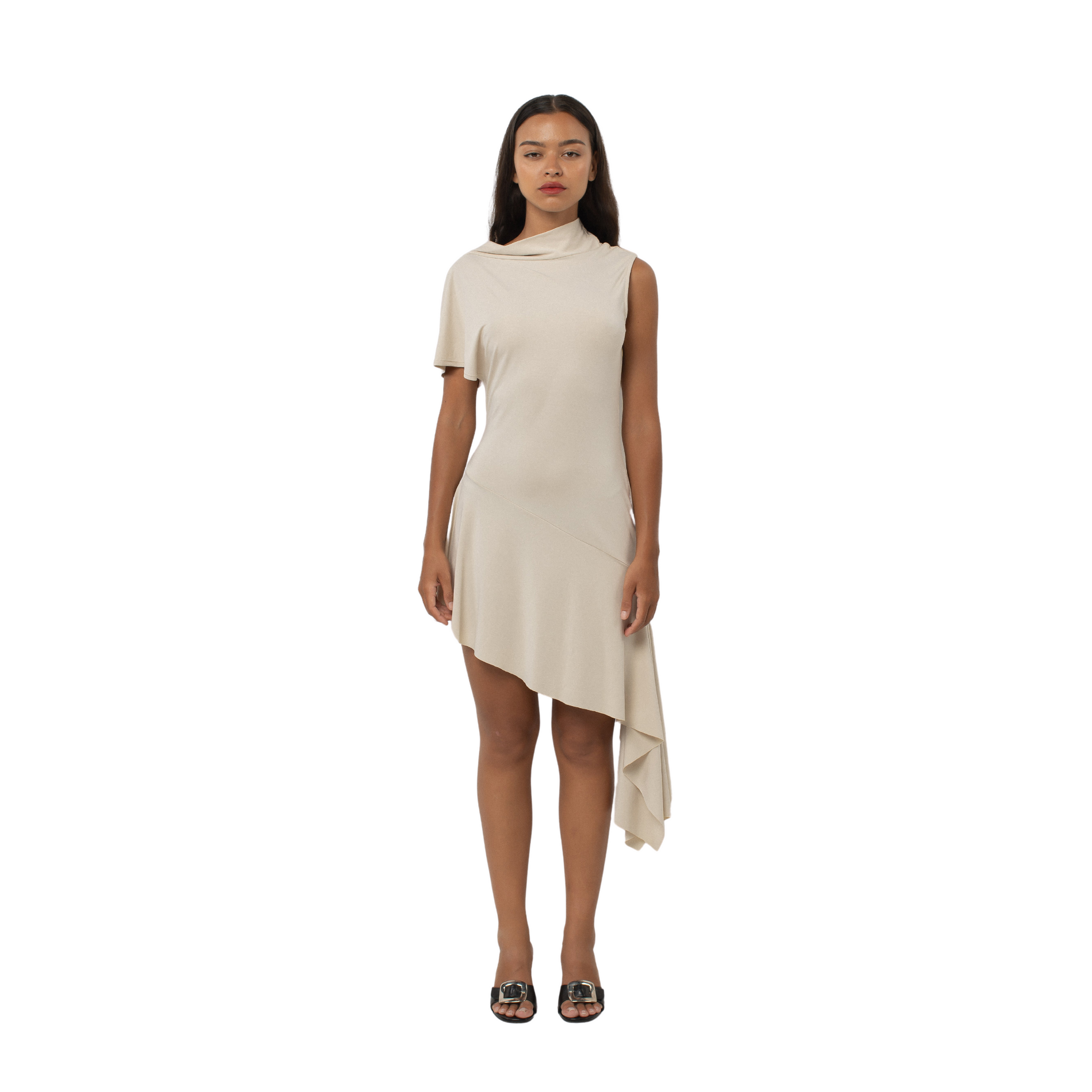 Plume Dress in Cream