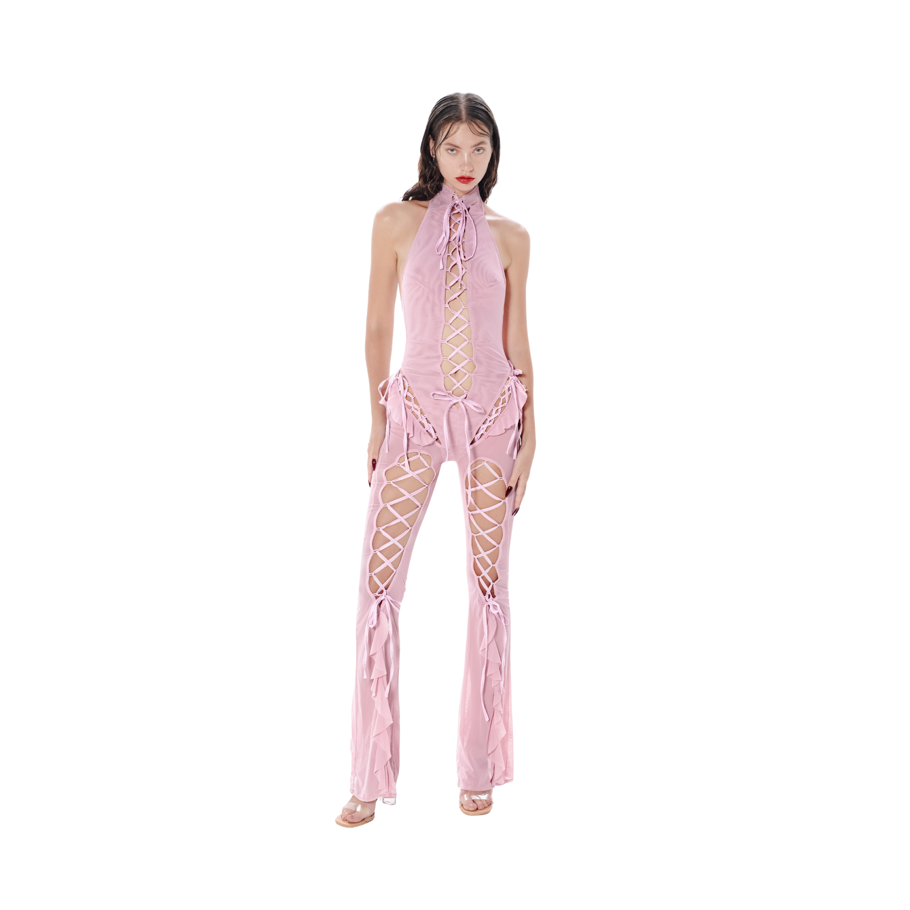 Sinful Romance Jumpsuit in Bubblegum