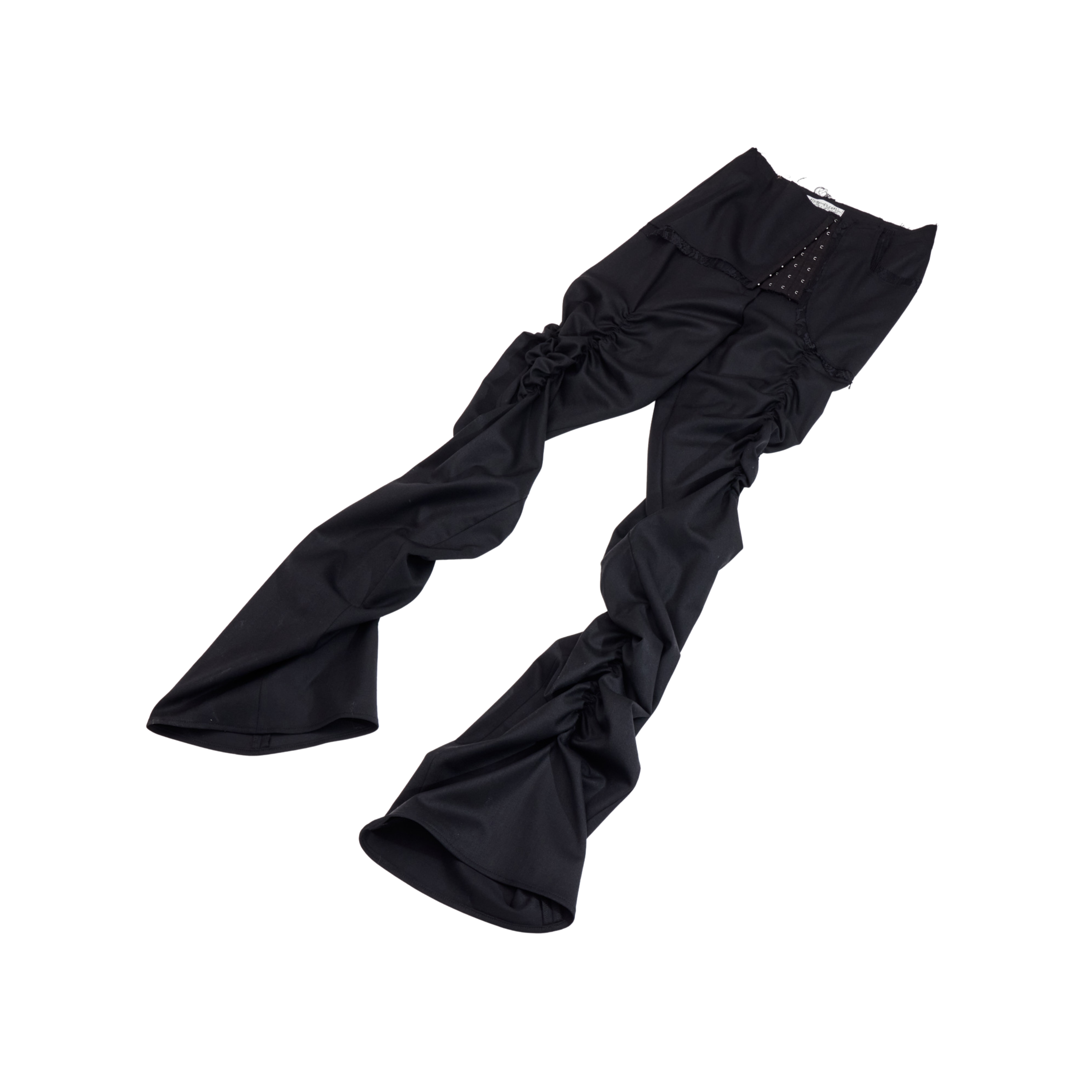 Twisted Wool Trousers in Black