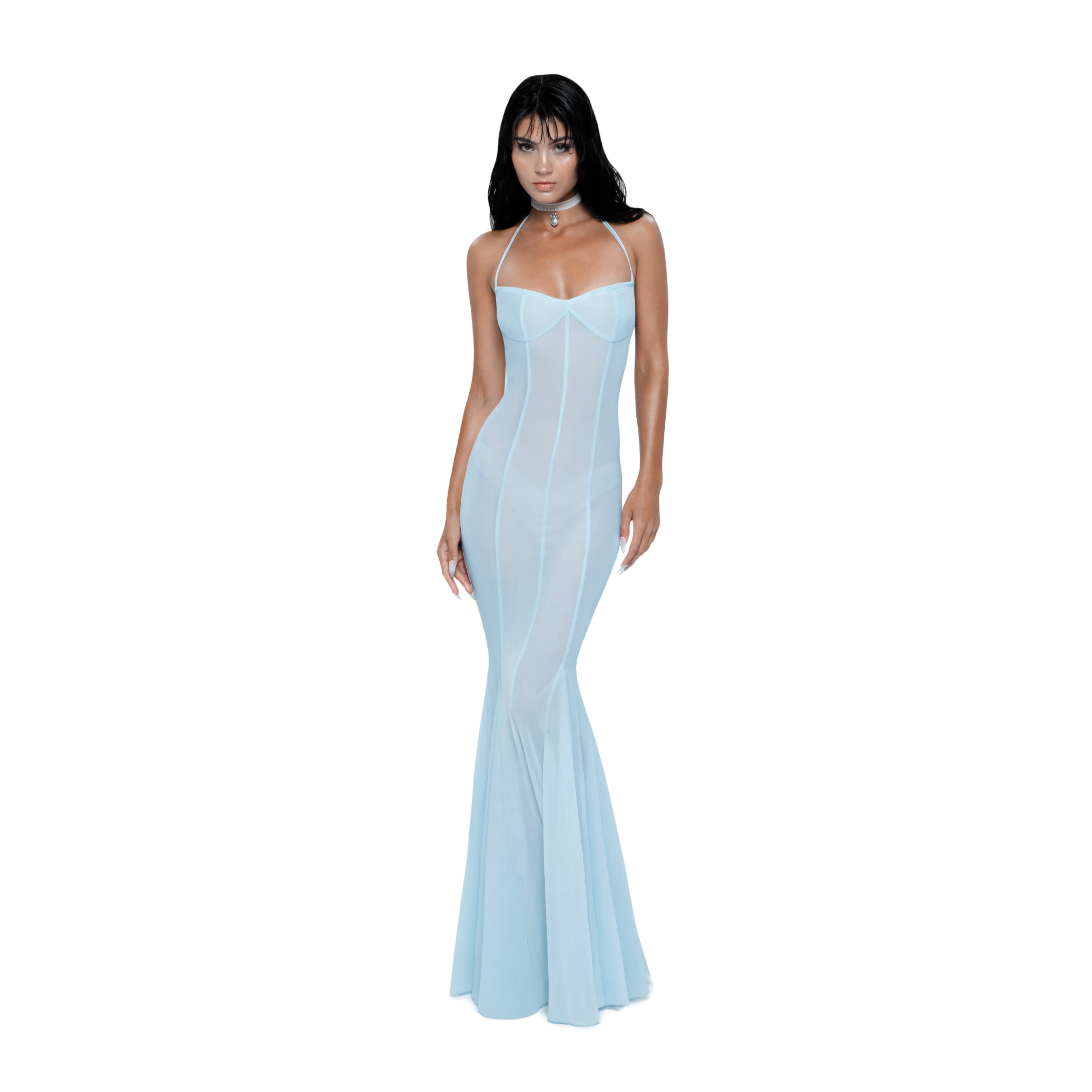 Siren Maxi Dress in Powder Blue