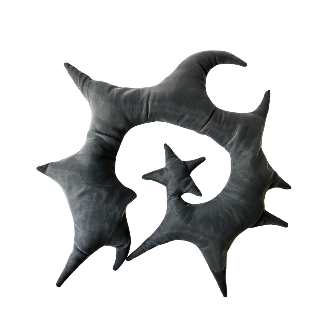 Star Pillow in Grey Organza