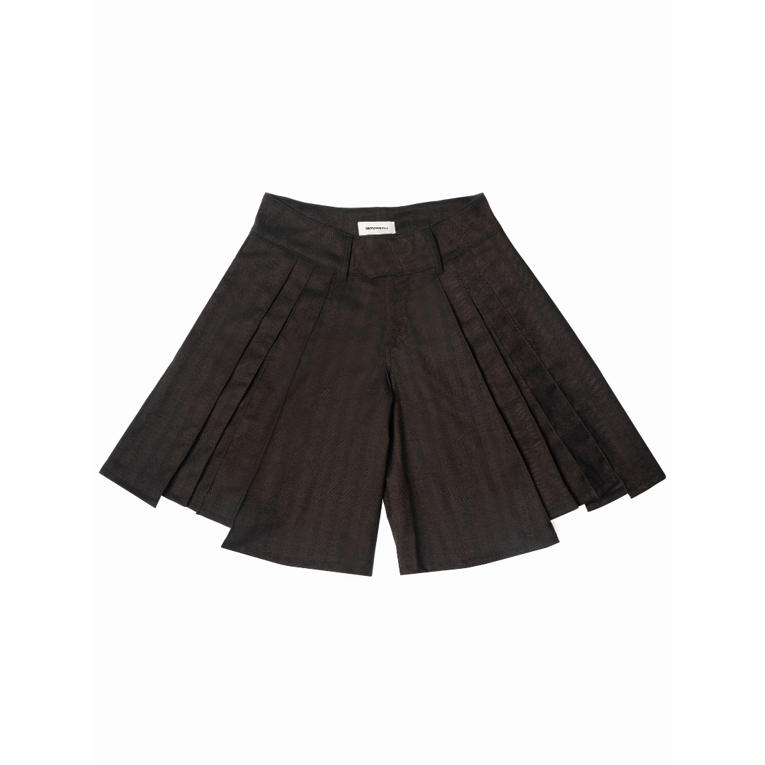 Brown Pleated Trouser Short