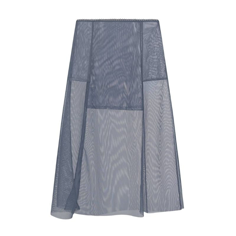 Sheer Midi Skirt in Light Grey