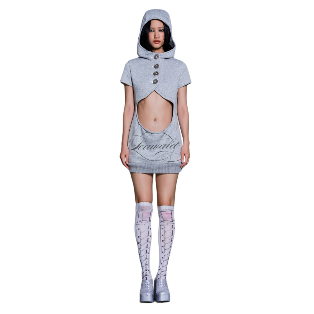Grey Hoodie Dress S Grey Hoodie Dress S