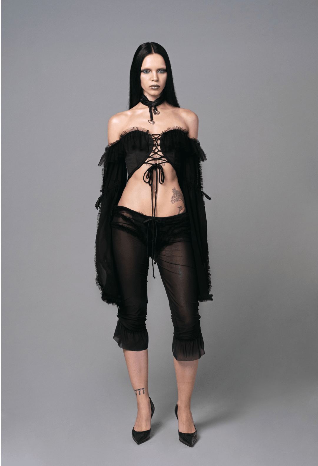 카프리 팬츠 누아르