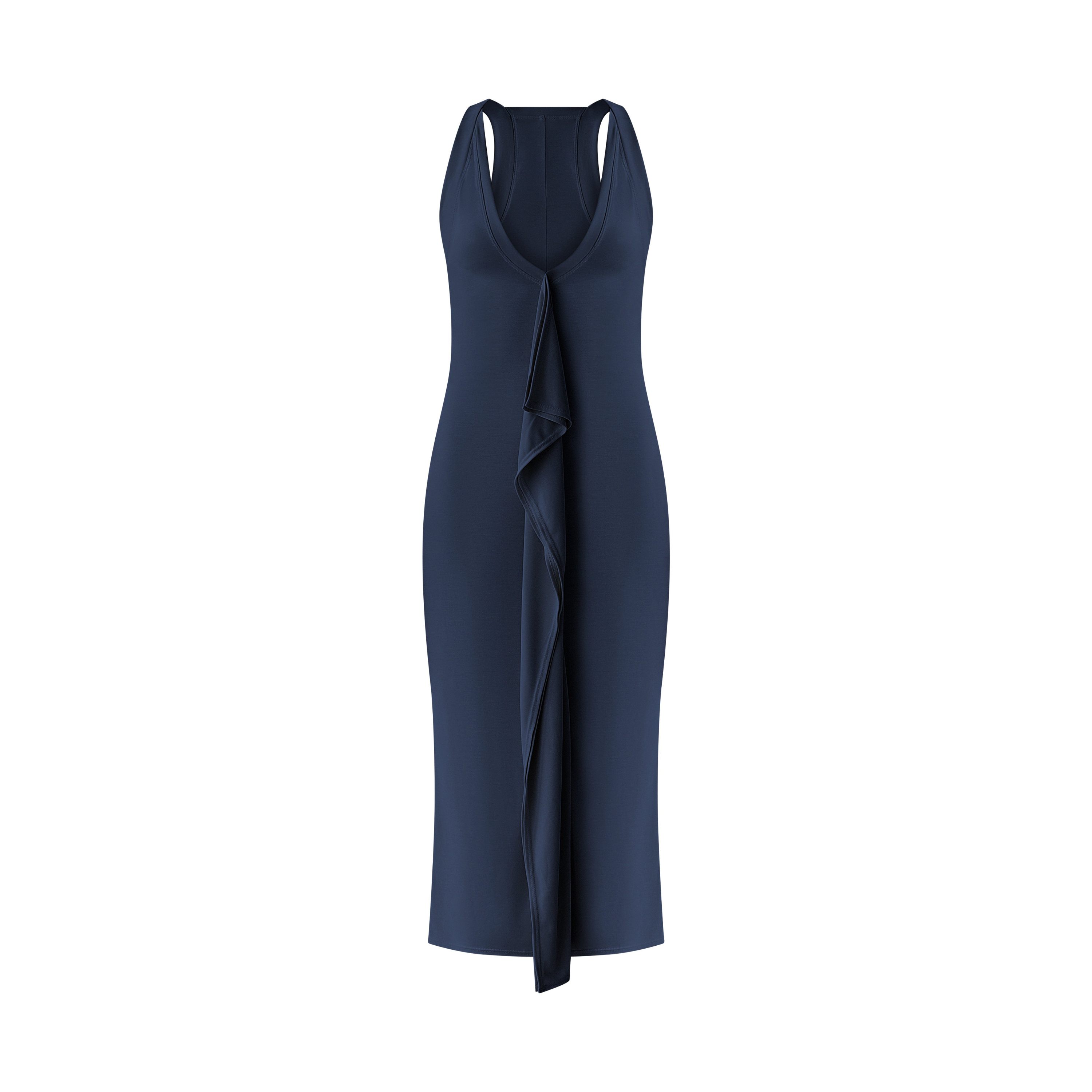 Cascade Dress in Navy