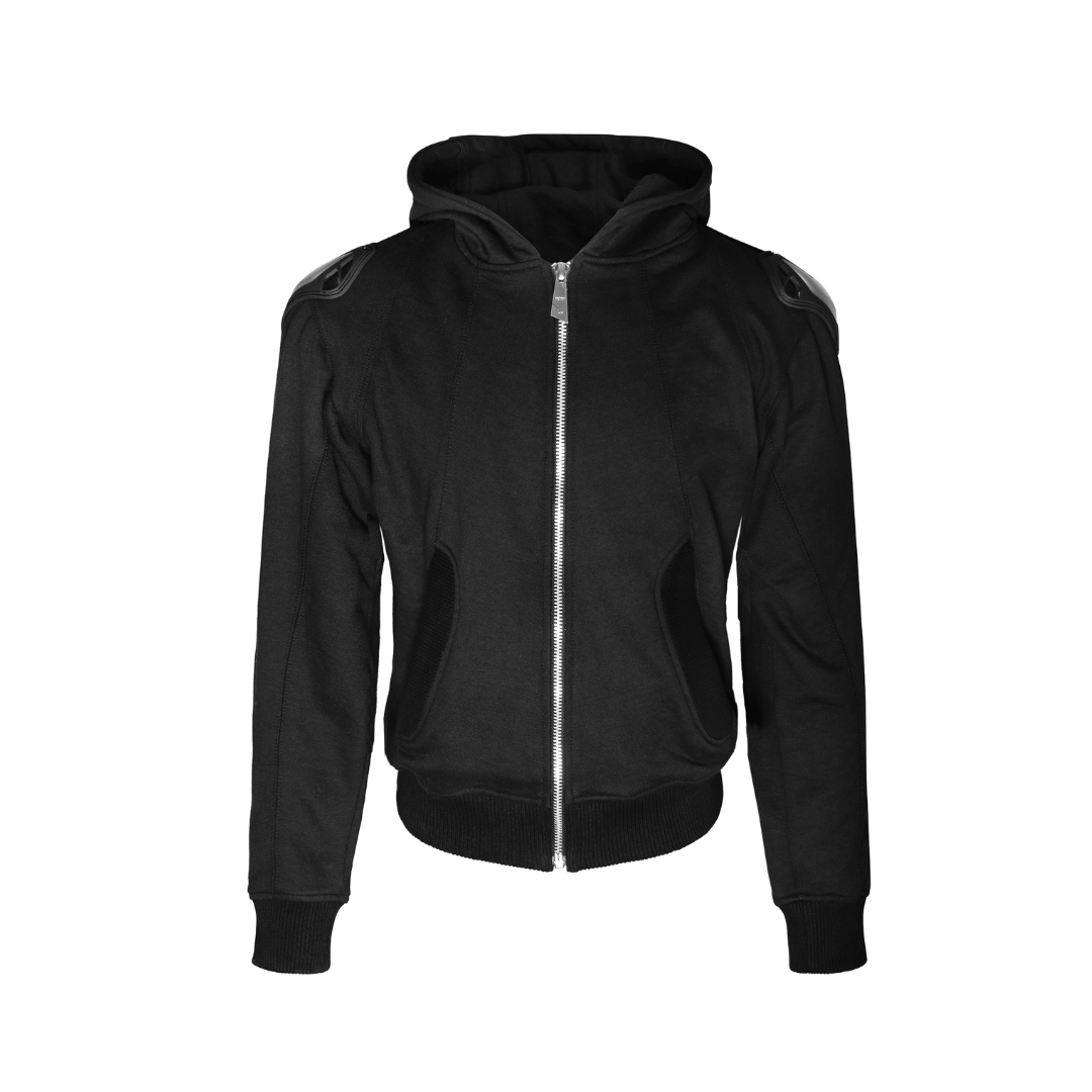 RUH Paneled Zip Up Hoodie in Black
