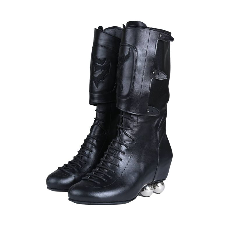 Black Ankle Roller Boots