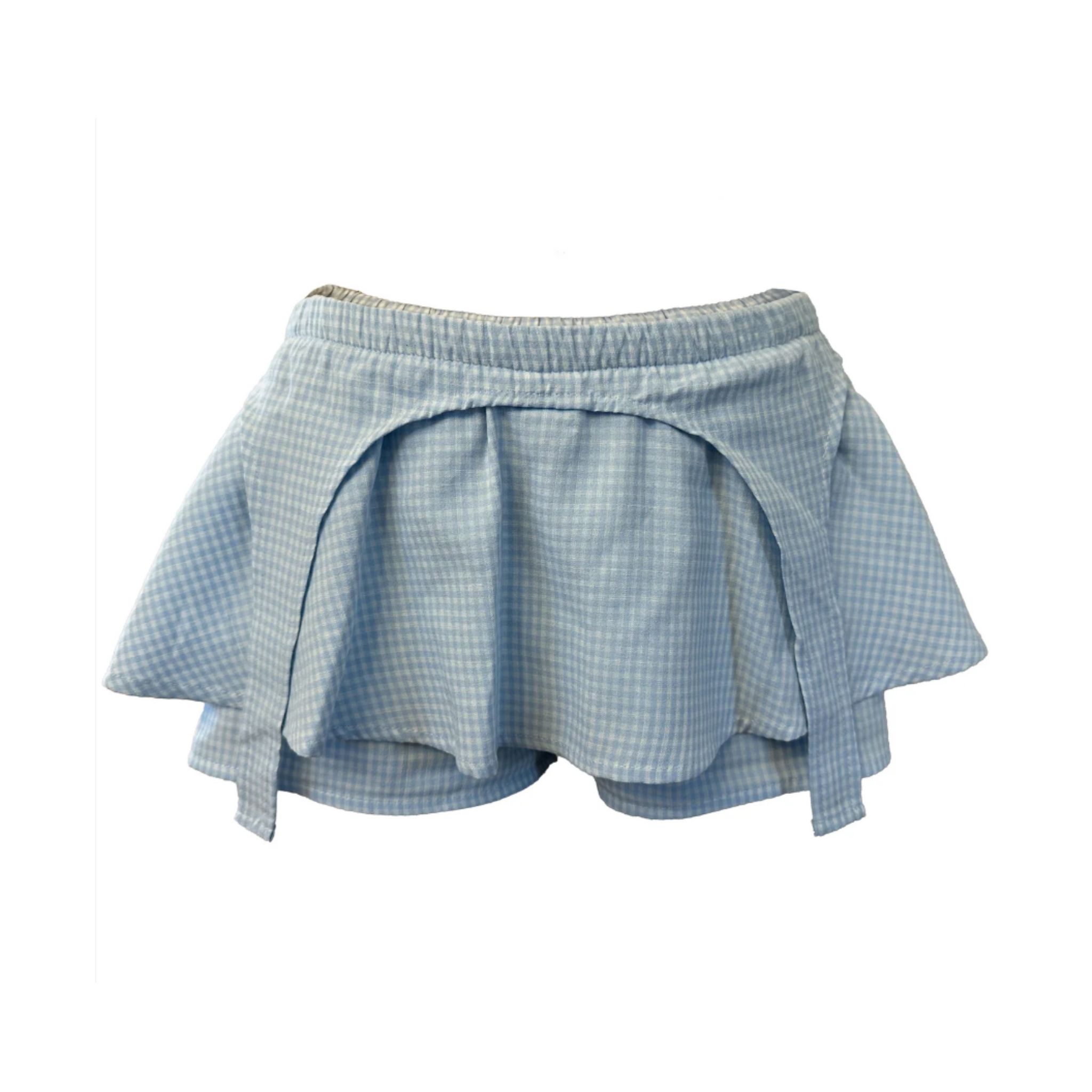 Blue Gingham Garter Skort