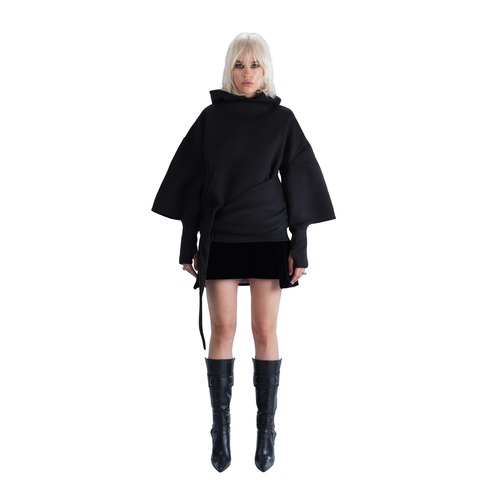Black Wrap Hoodie
