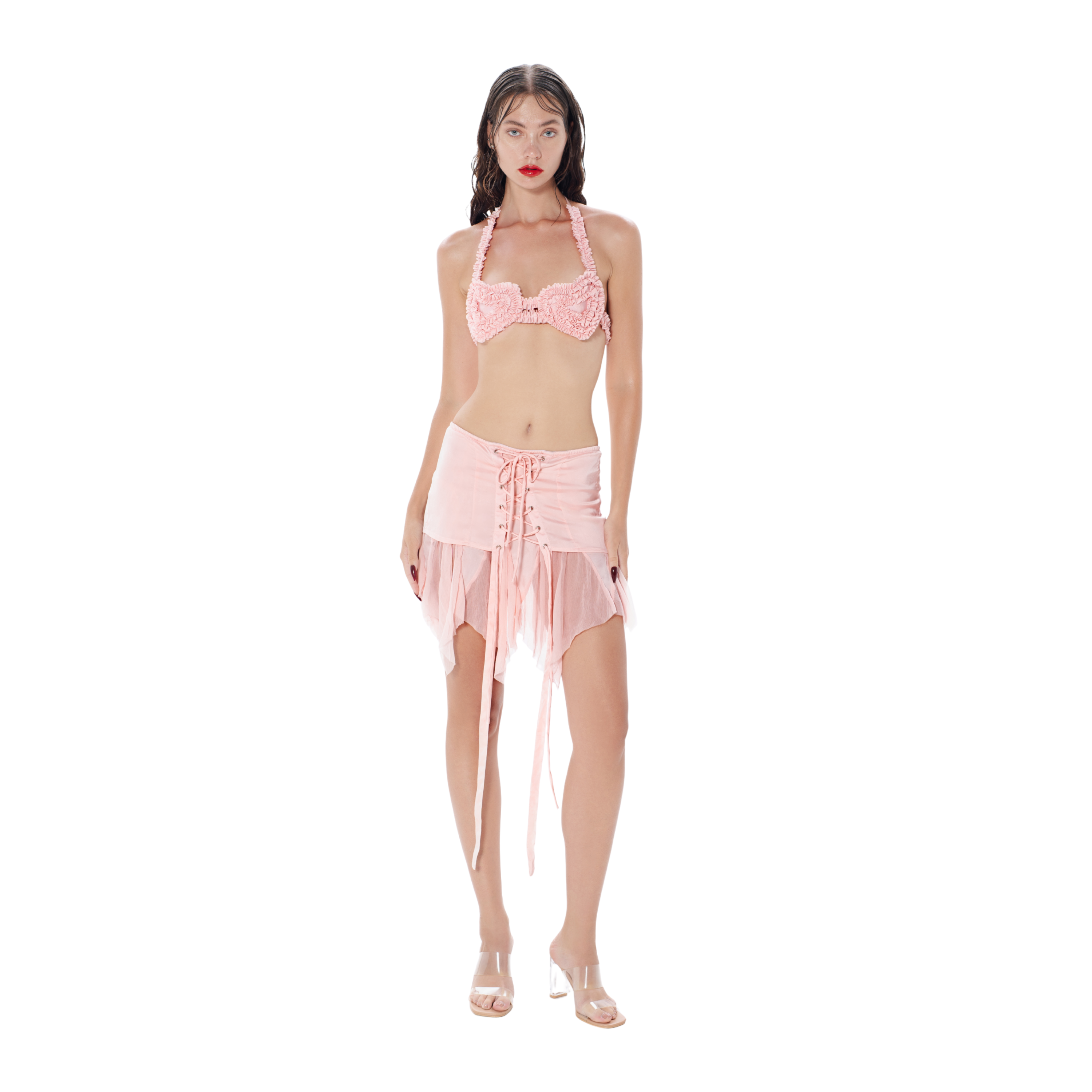Metamorphosis Mini Skirt in Blush Pink