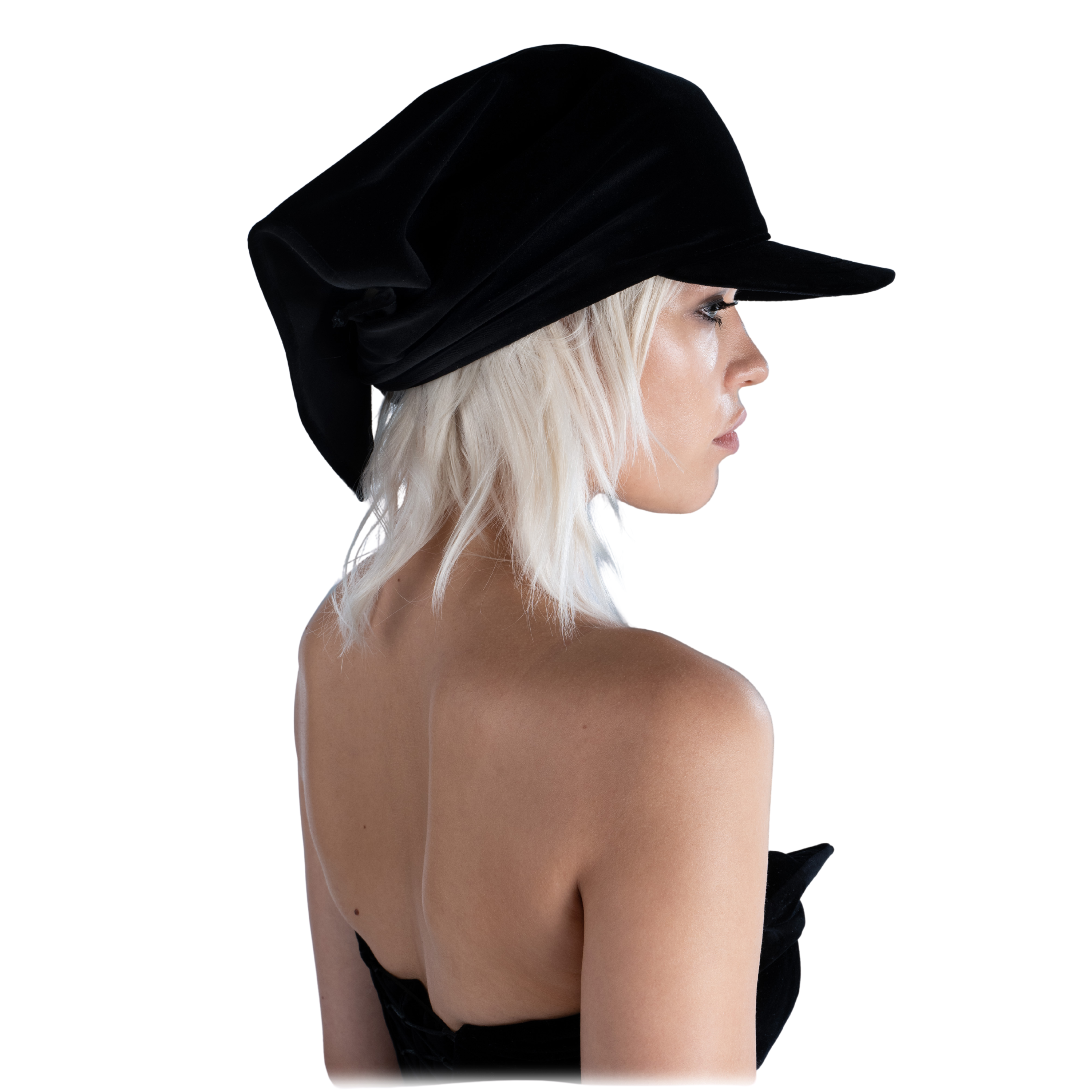 탈부착 가능한 스카프 벨벳 캡