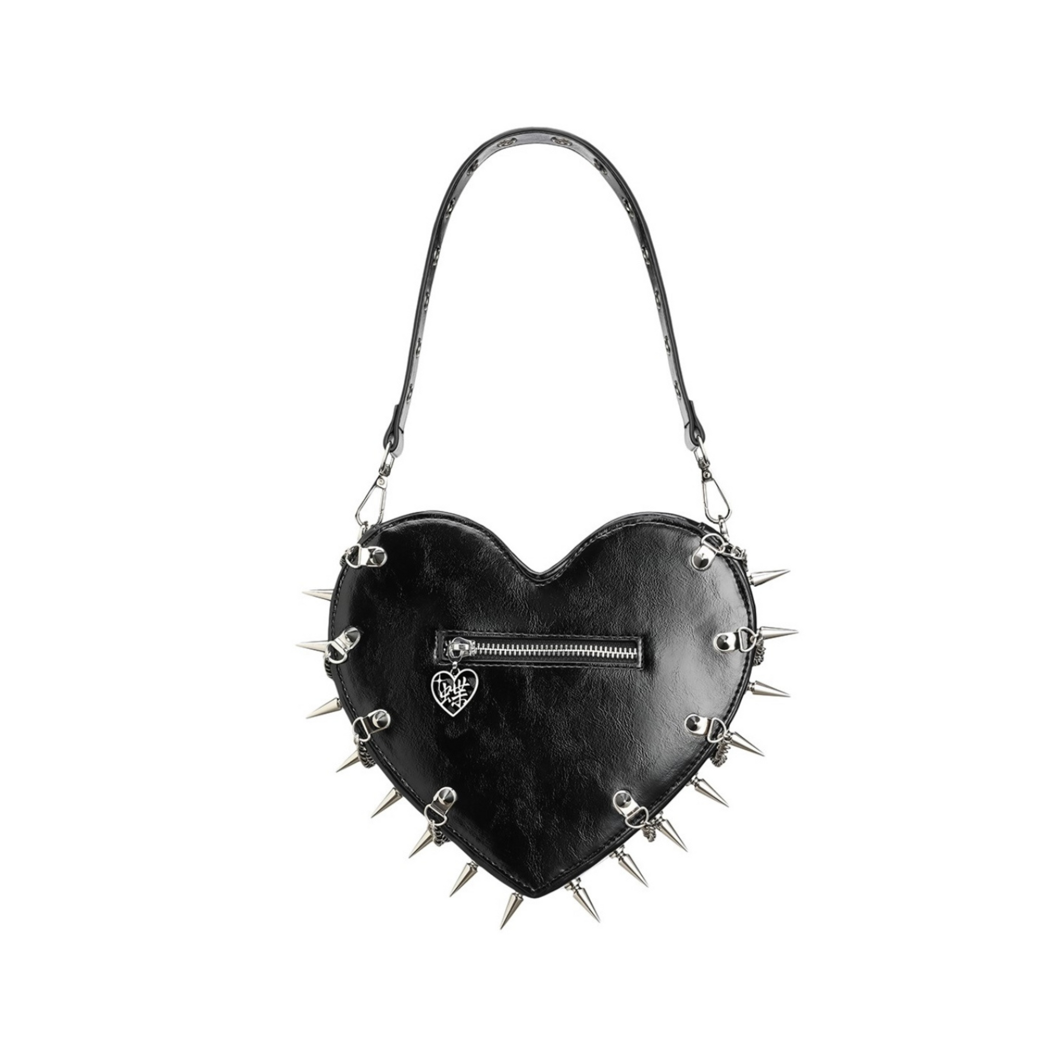 Black Rivet Broken Heart Bag