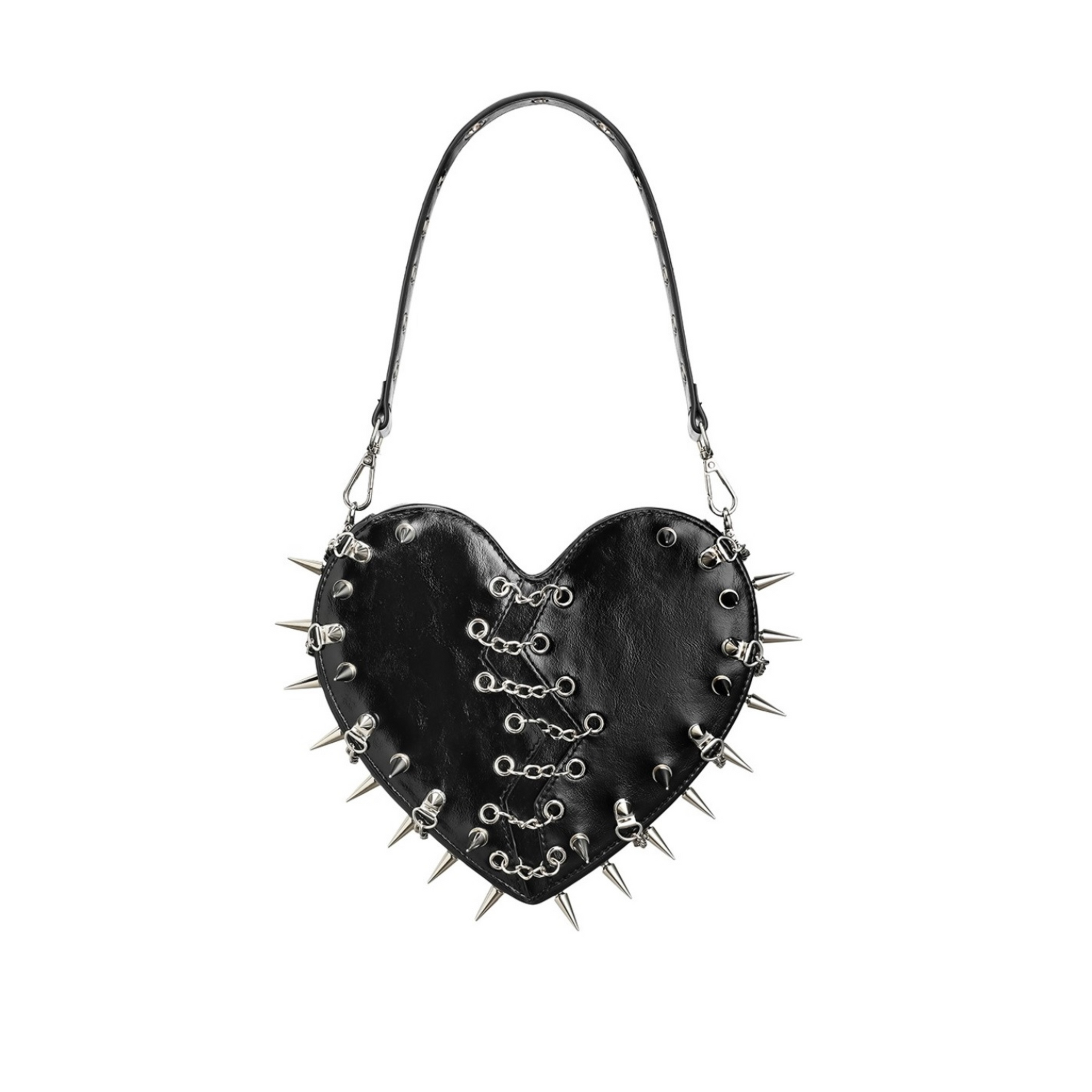 Black Rivet Broken Heart Bag