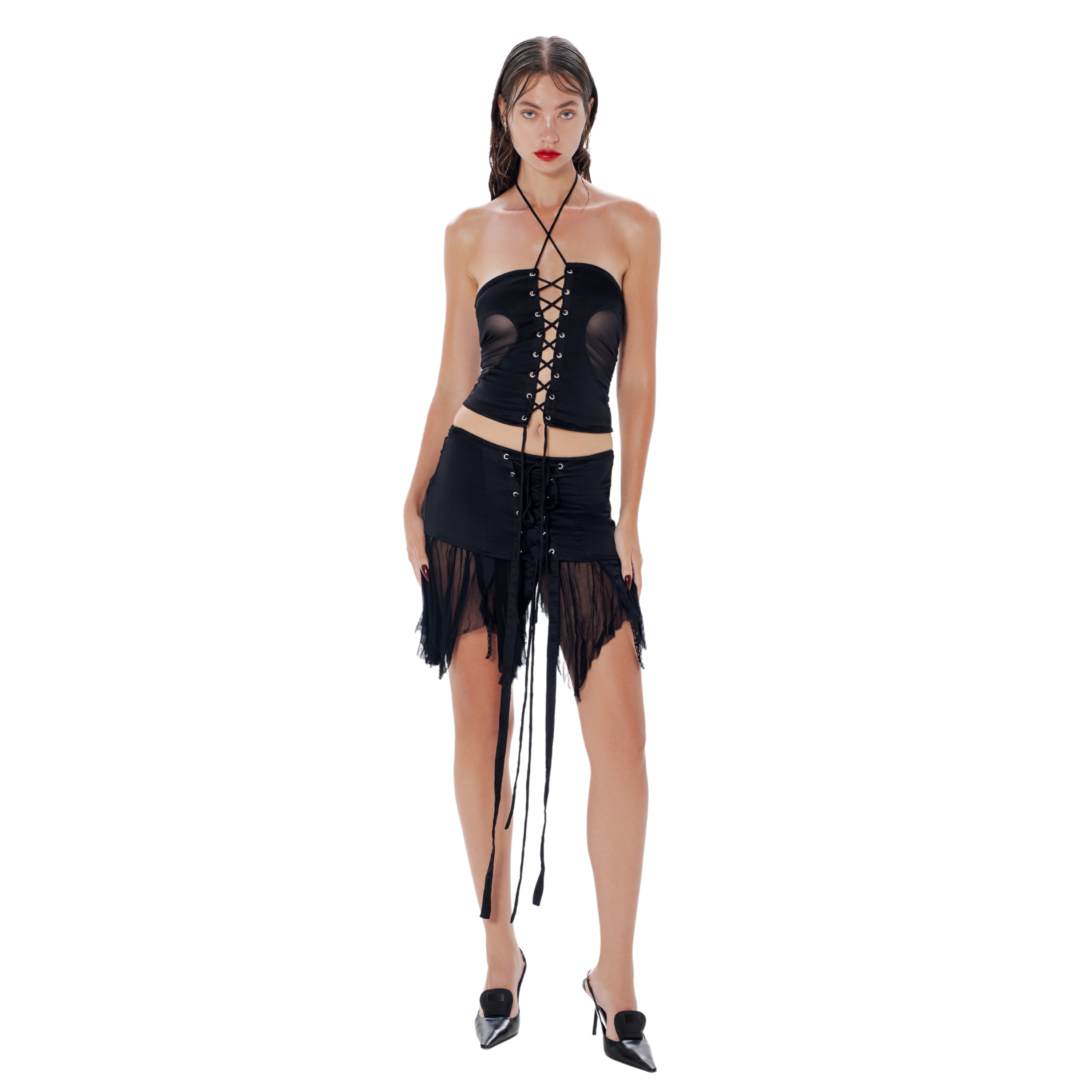 Gathered Heart Top in Black