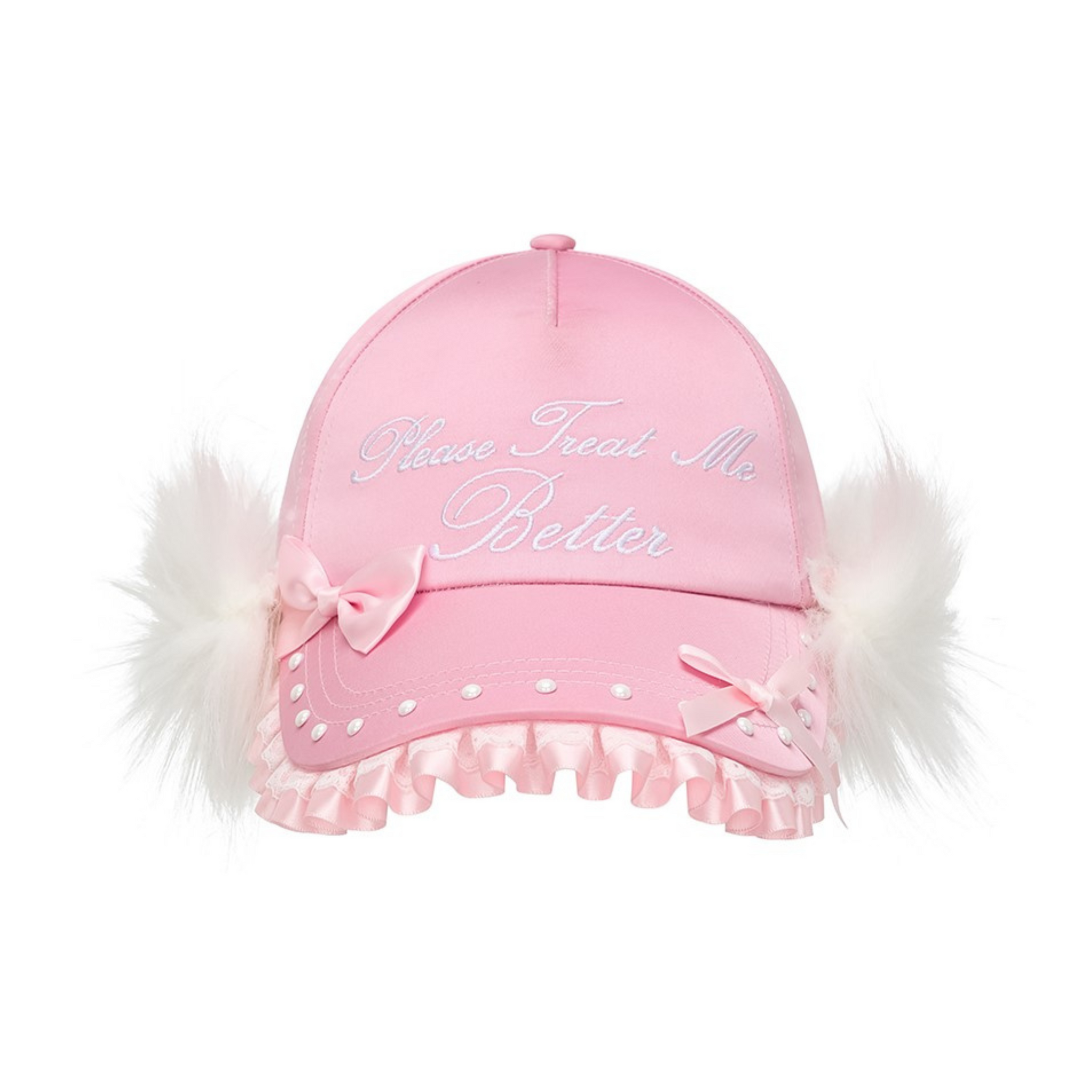 Please Treat Me Better Embroidered Frill Cap