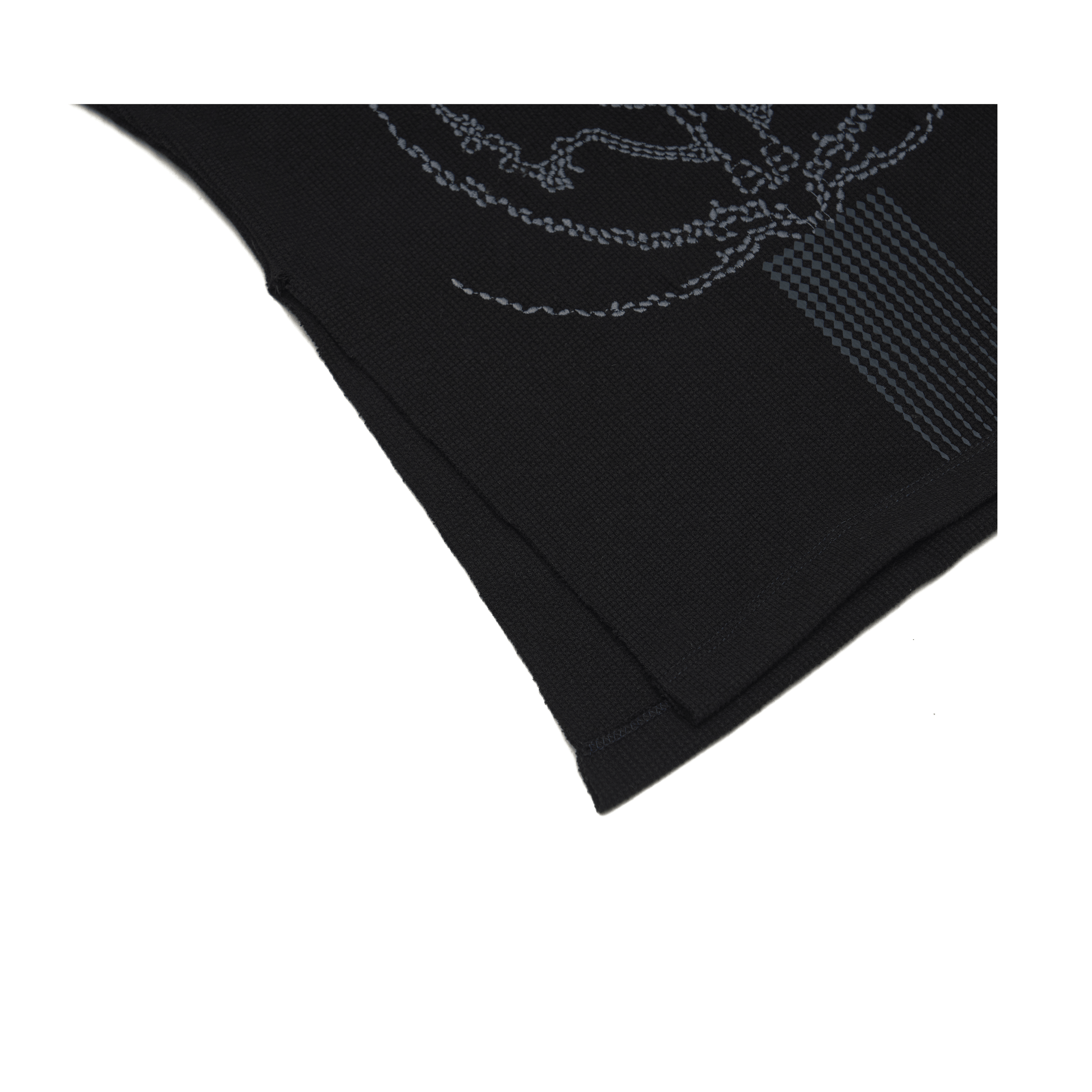 자수 와플 슬림 티셔츠