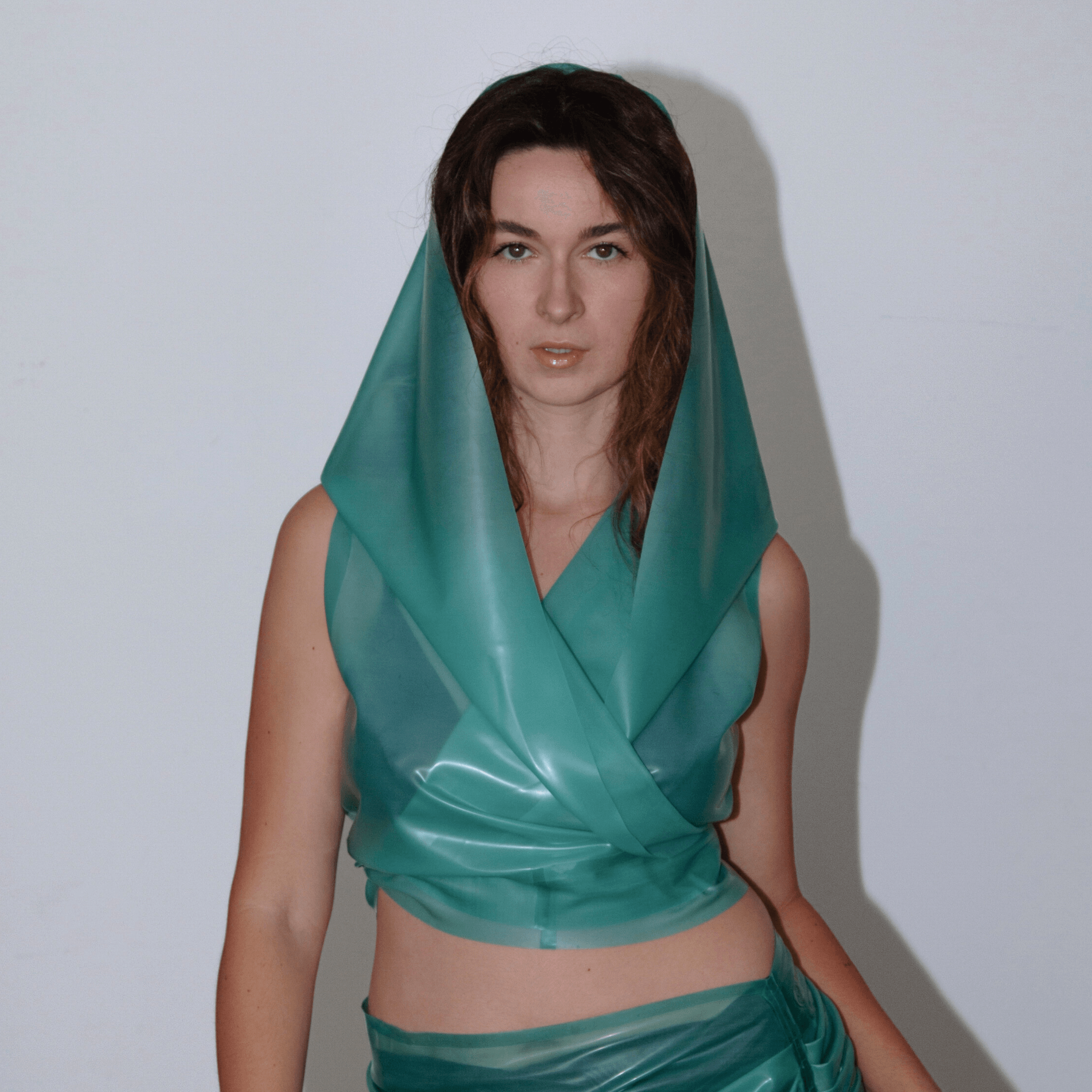 Hooded Top in Silver