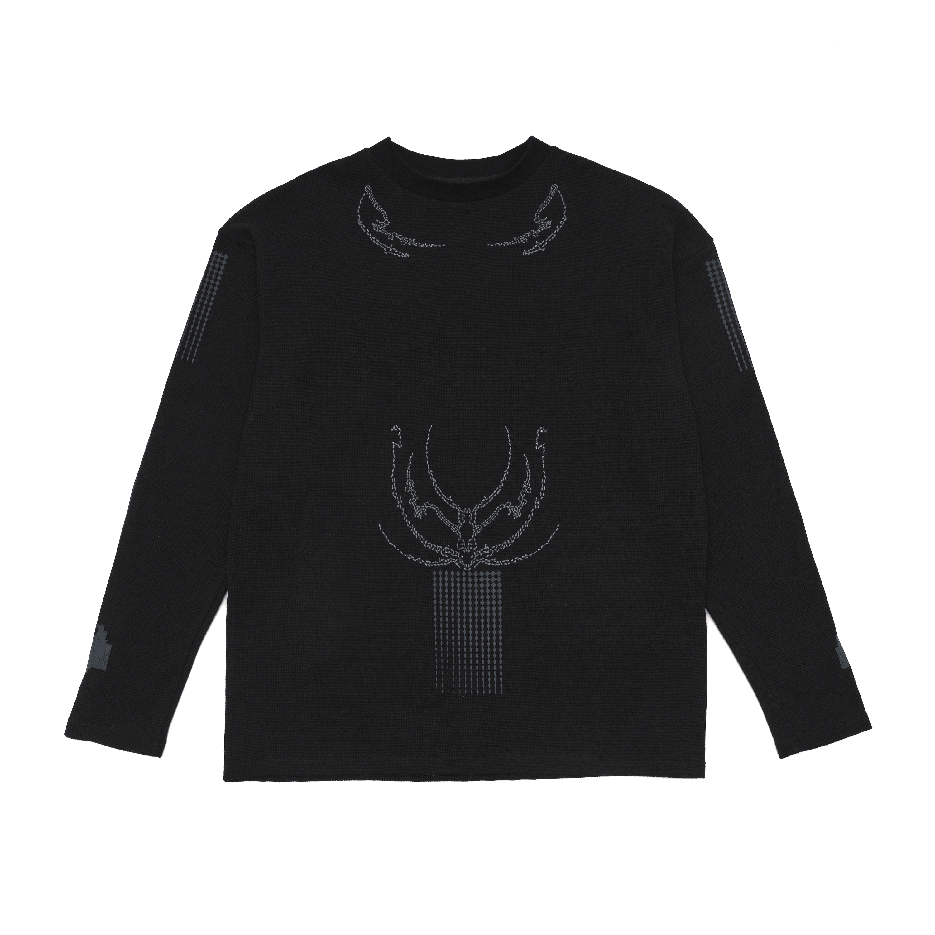 자수 와플 오버사이즈 티셔츠