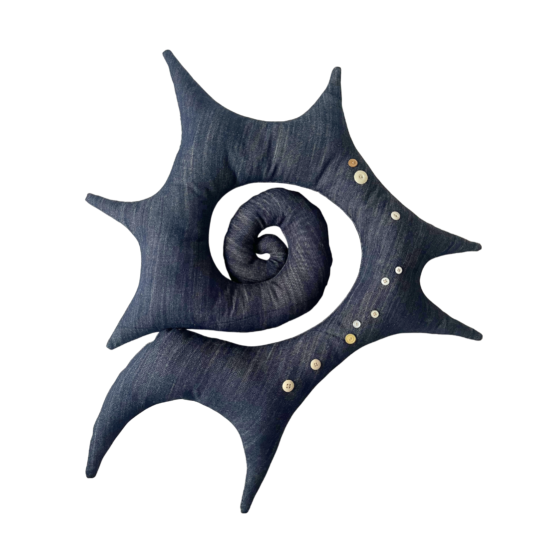 Spiral Pillow in Denim