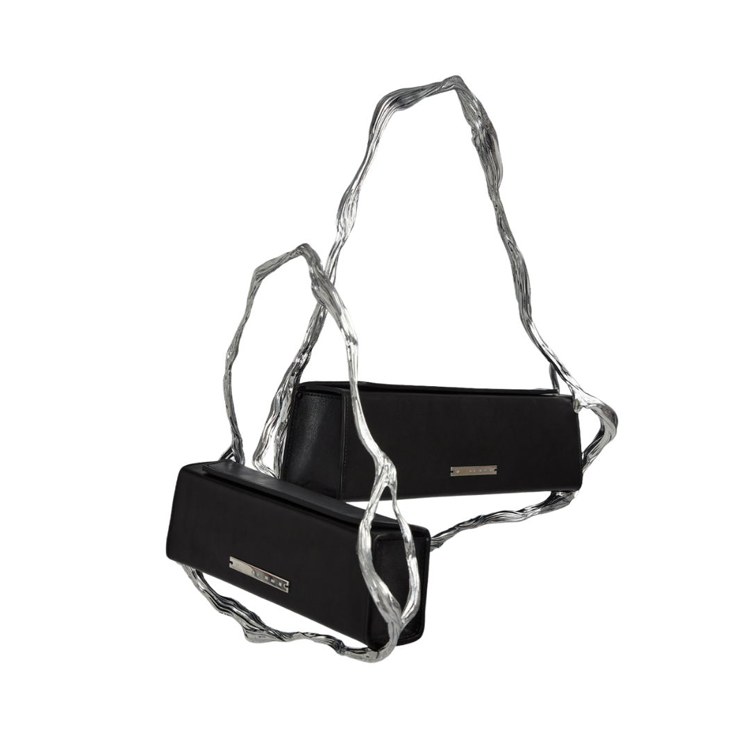 Metal Handle Shoulder Bag