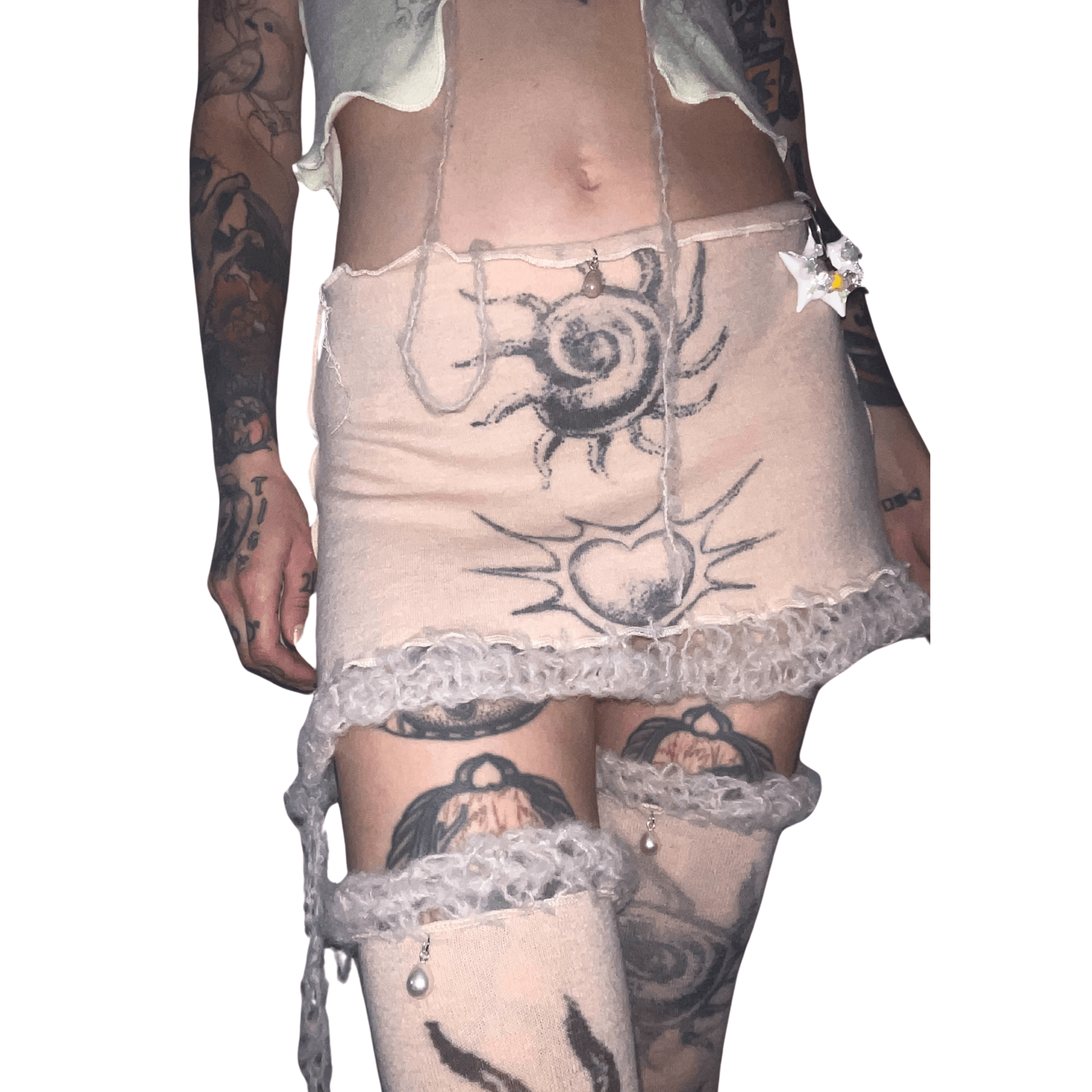 베이비 핑크 니트 스커트