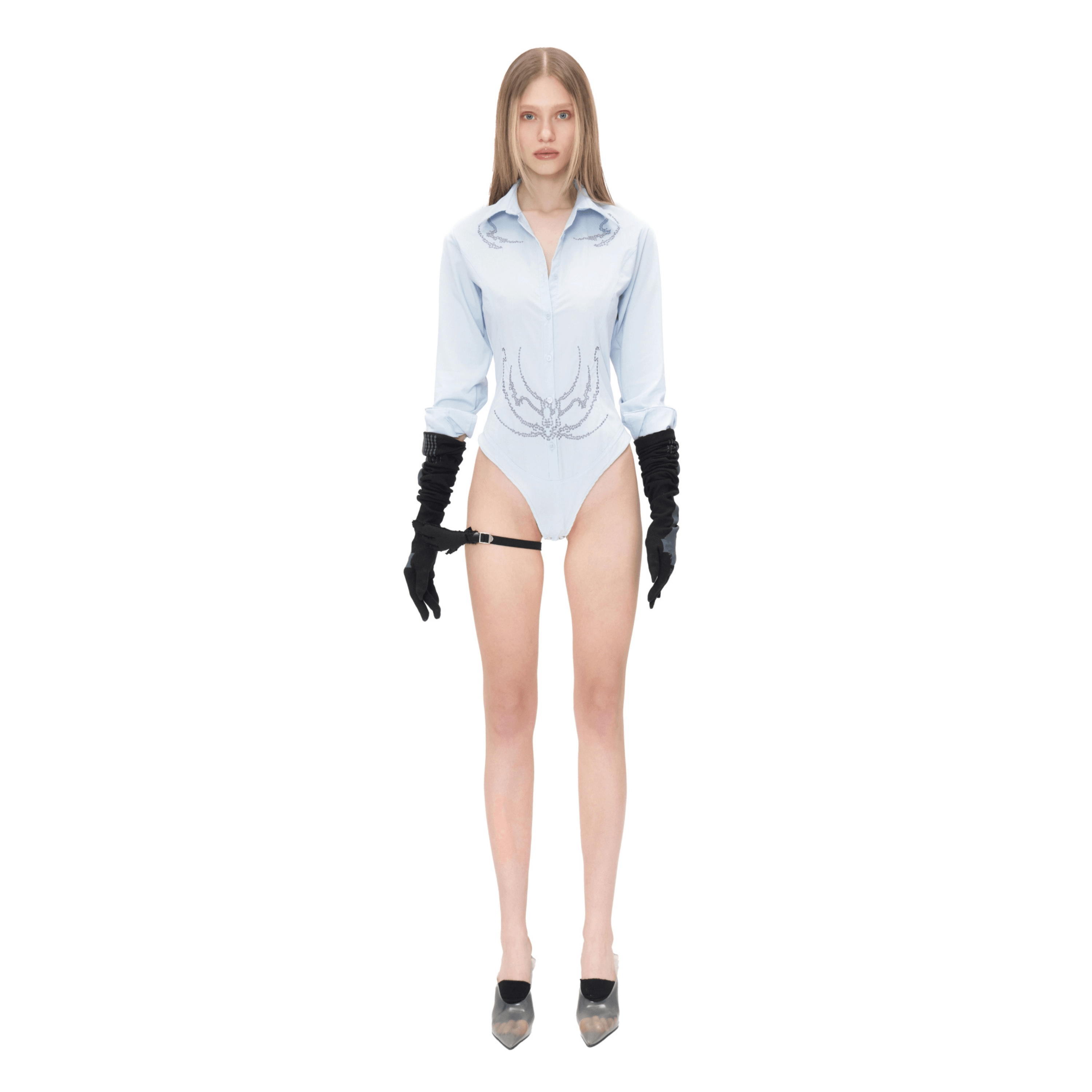 Embroidered Office Bodysuit