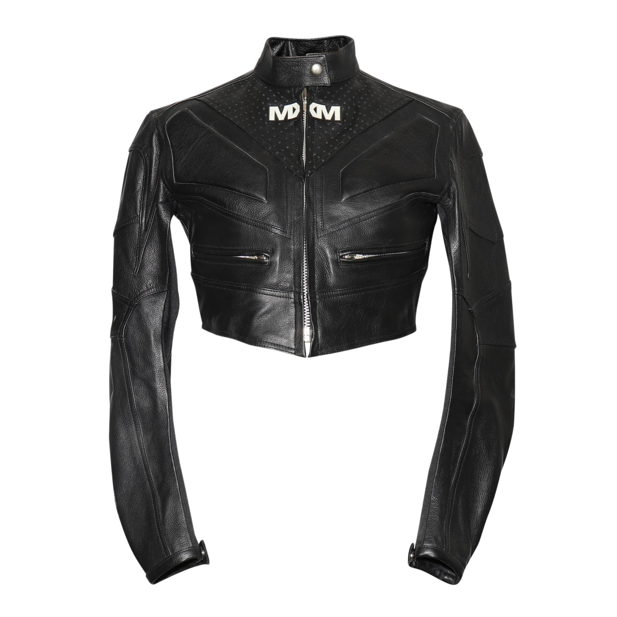Cropped Moto Leather Jacket