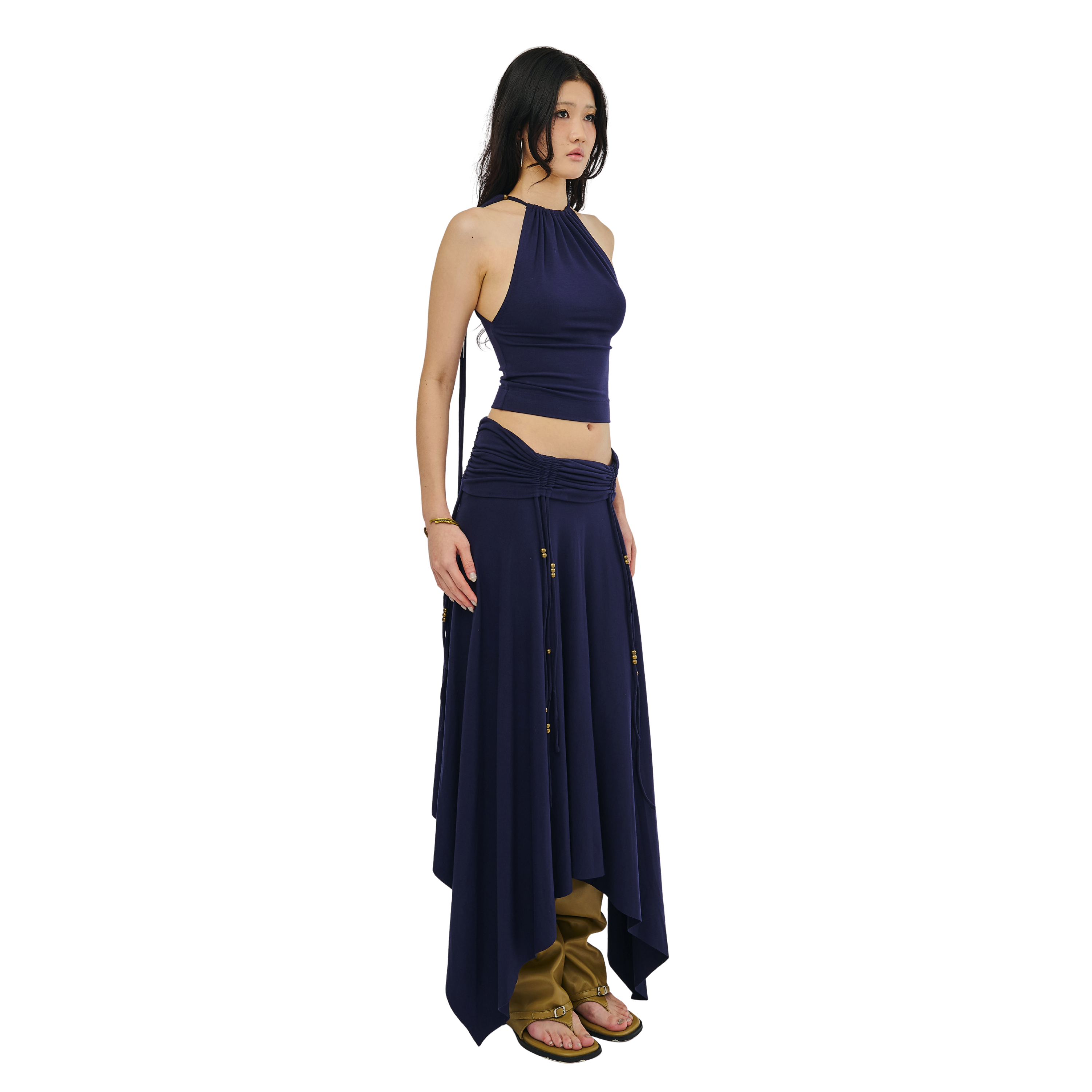 Reverent Maxi Skirt in Navy