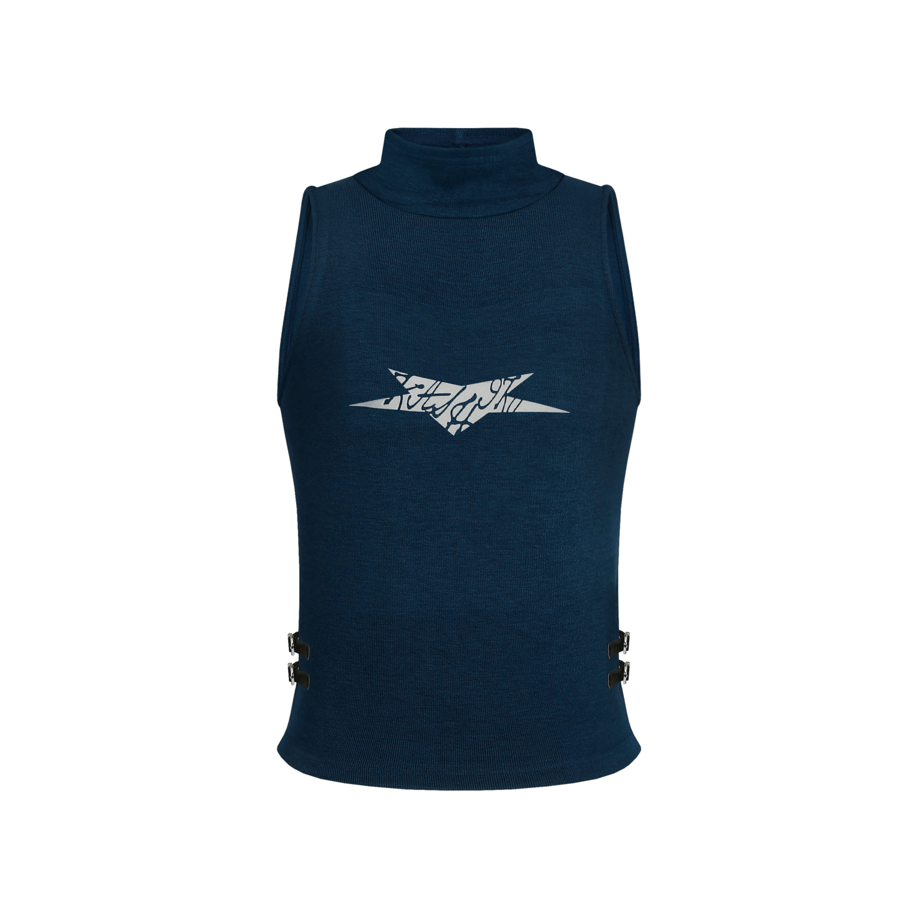 Blue Star High Neck Top