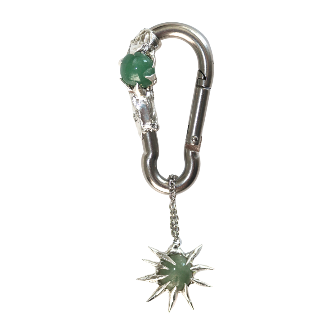 Green Agate Carabiner and Charm