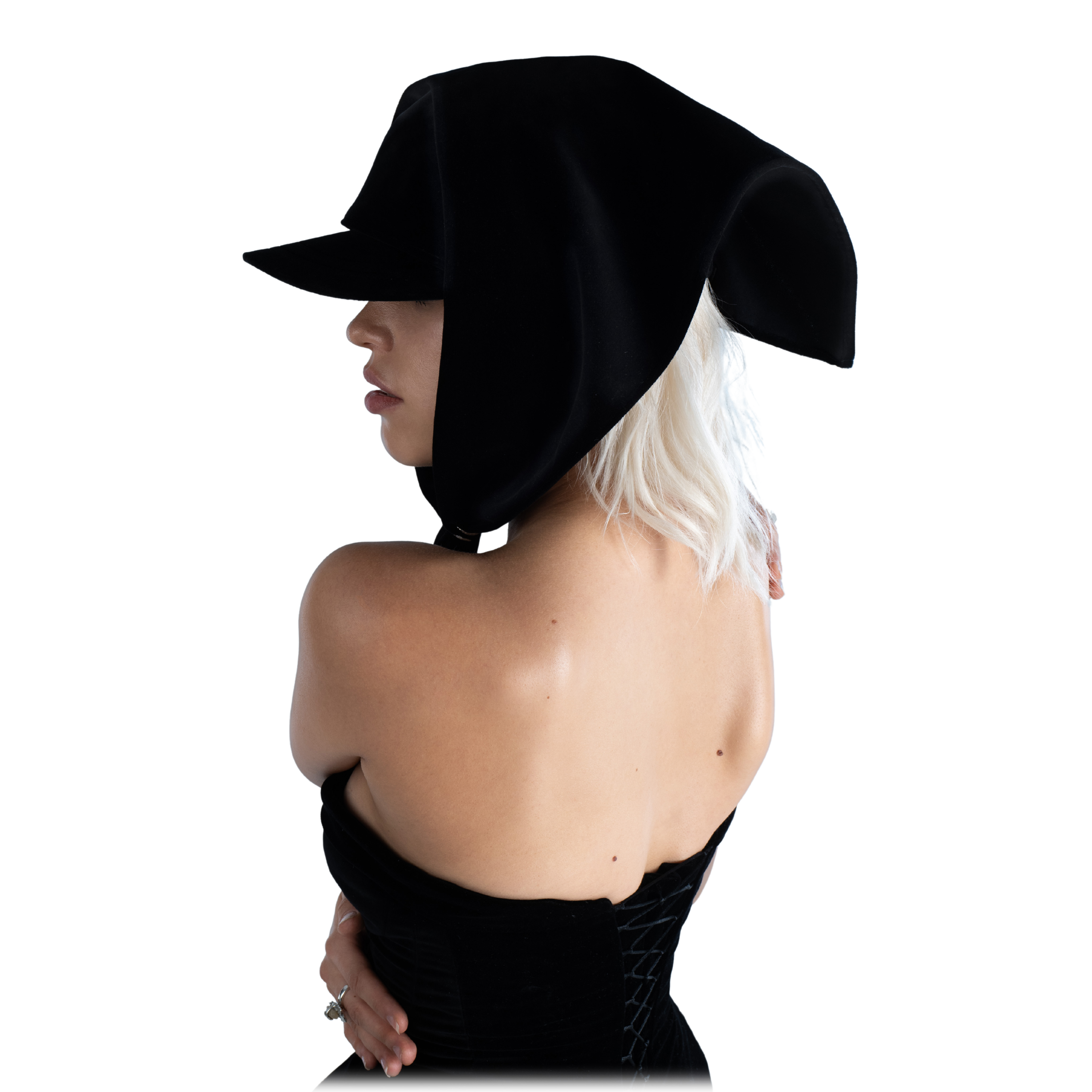 탈부착 가능한 스카프 벨벳 캡