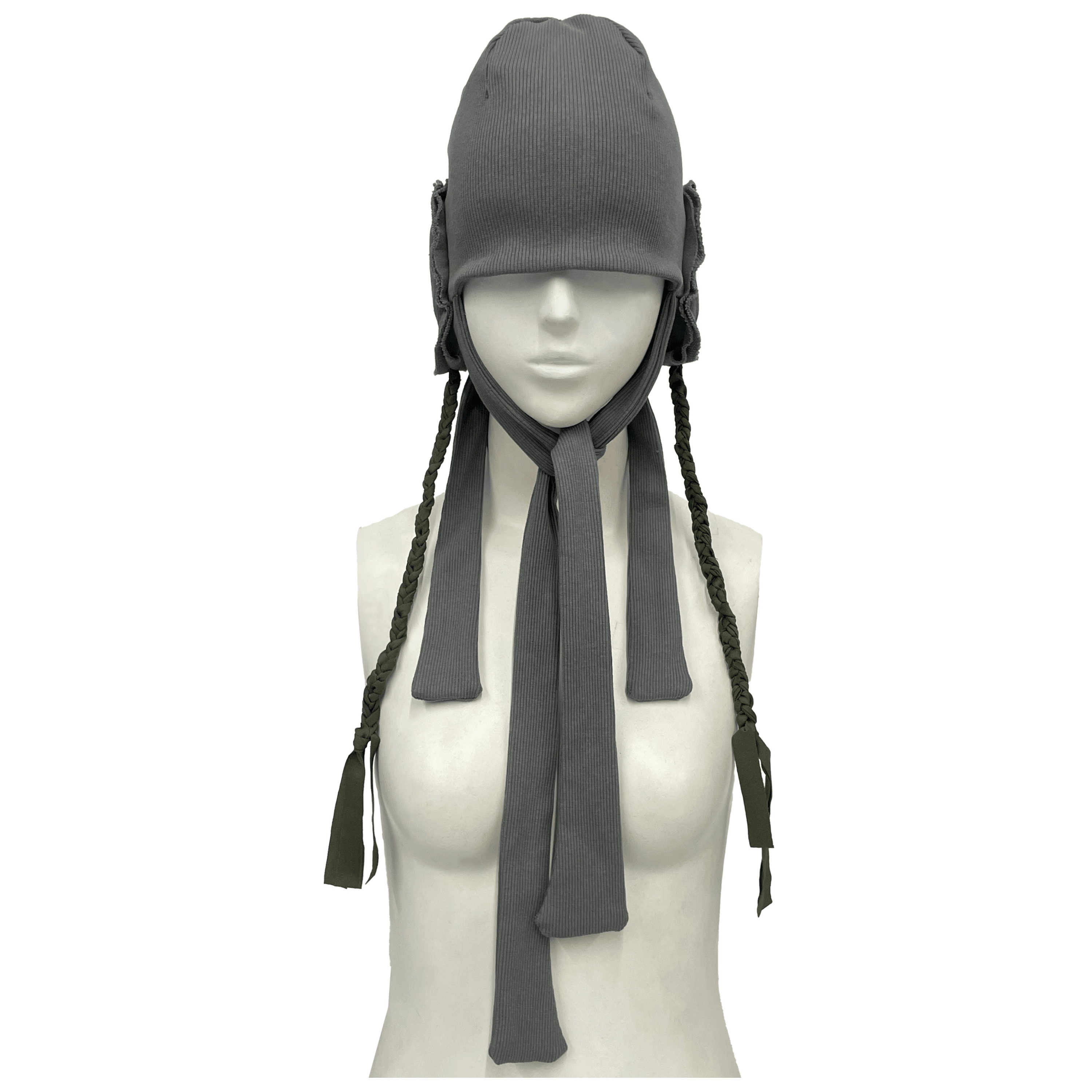 그레이 이어캡 비니