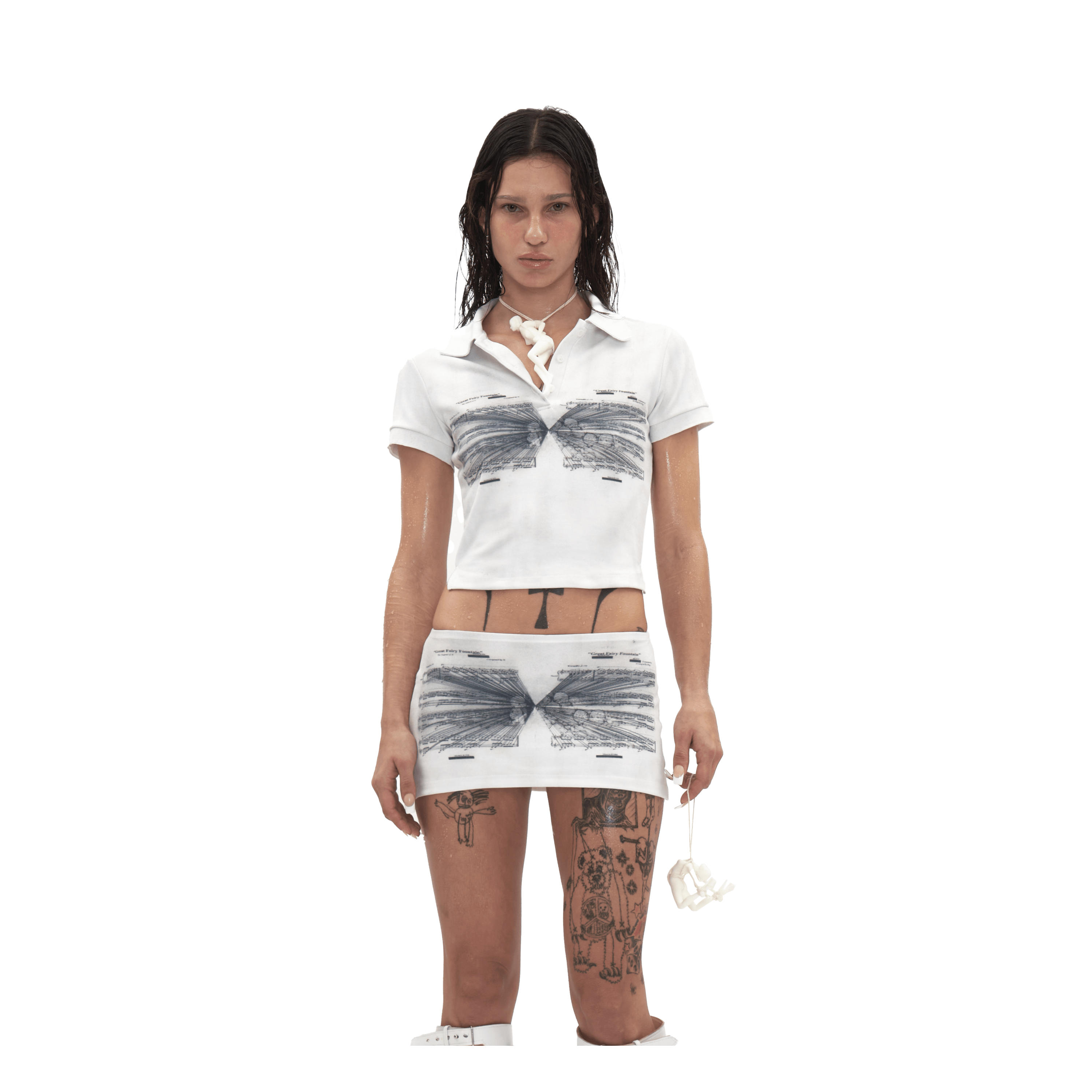 스트레스 받는 뮤지션 슬림 칼라 티셔츠