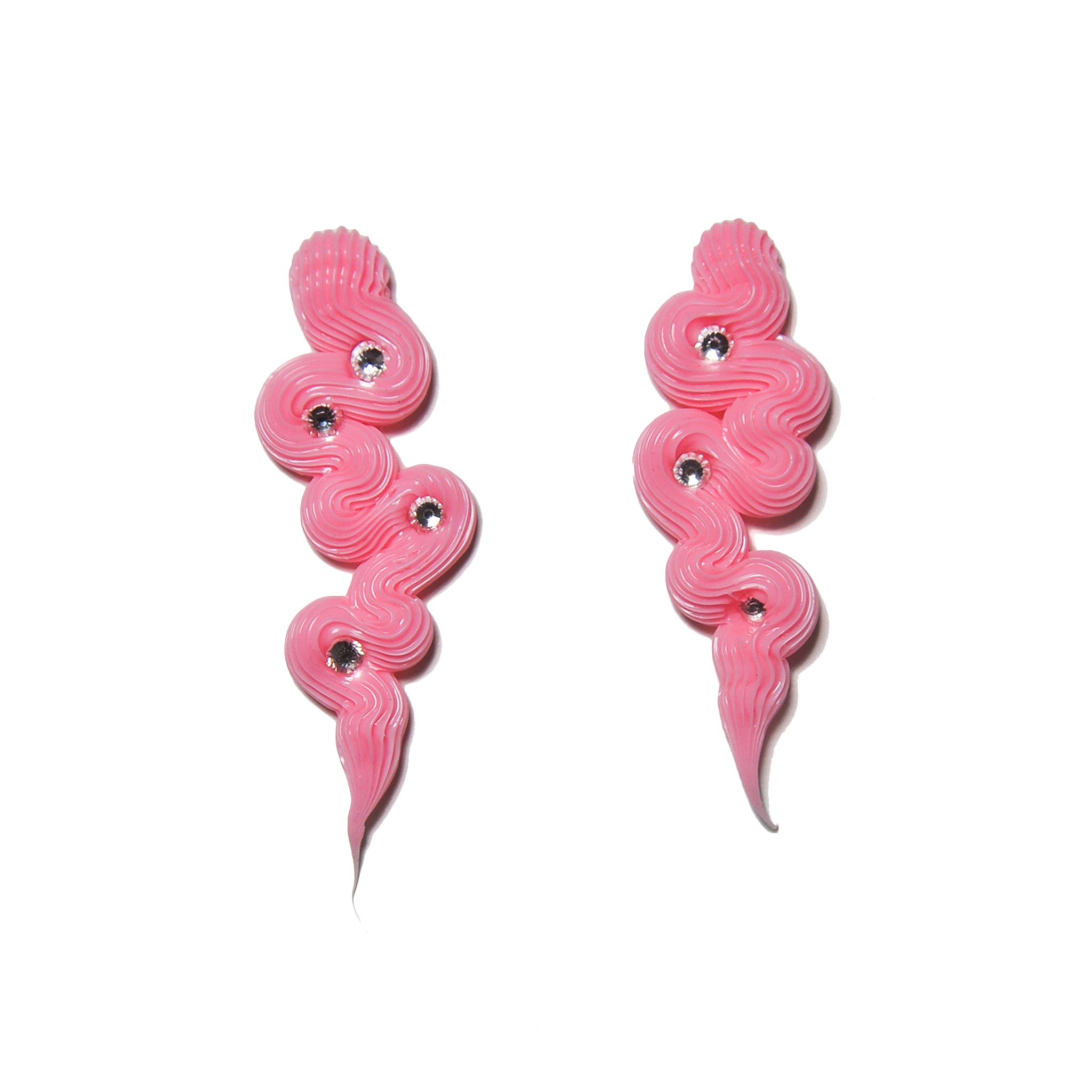Rosafarbene Ohrringe mit Schlagjuwelen