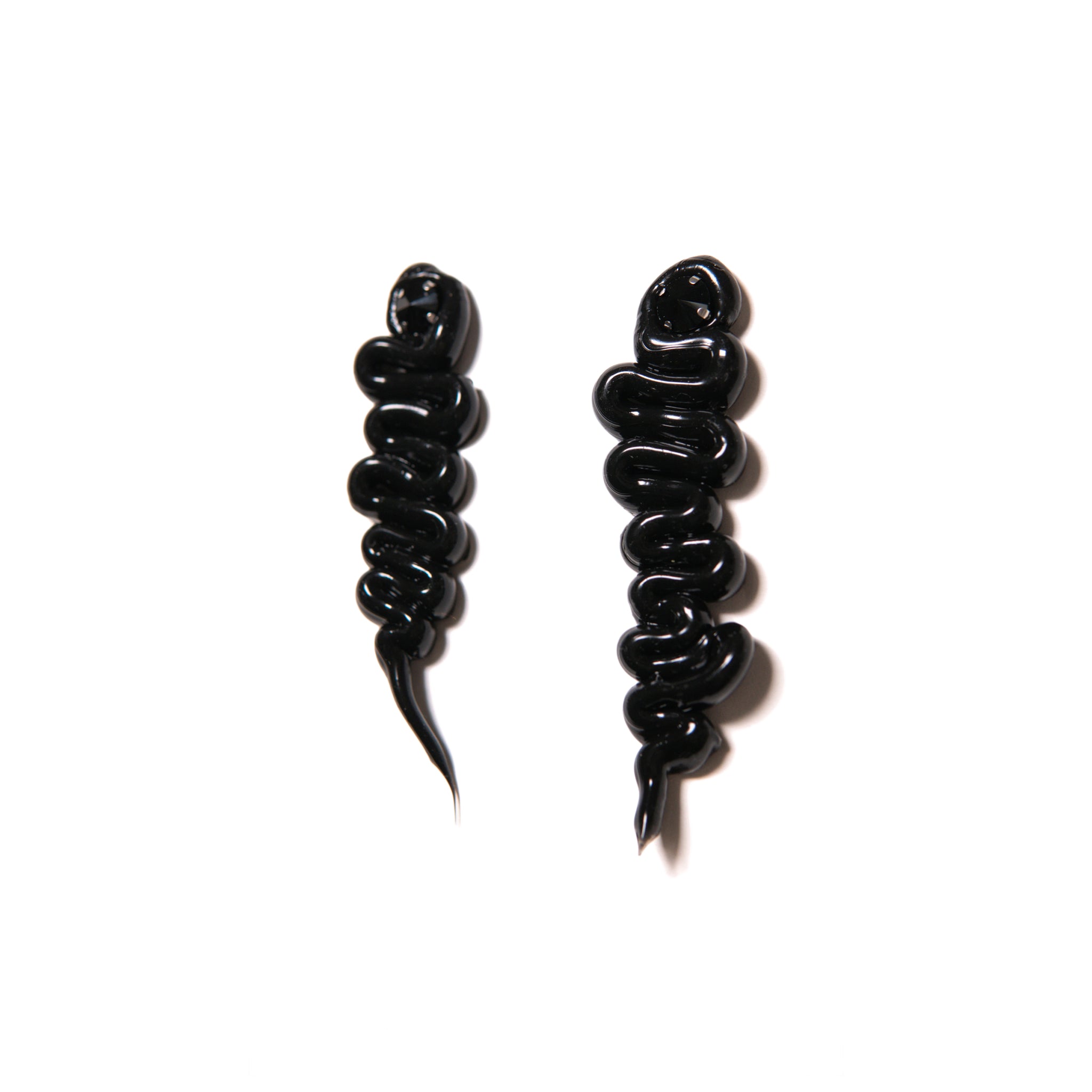 Black Whipped Earrings